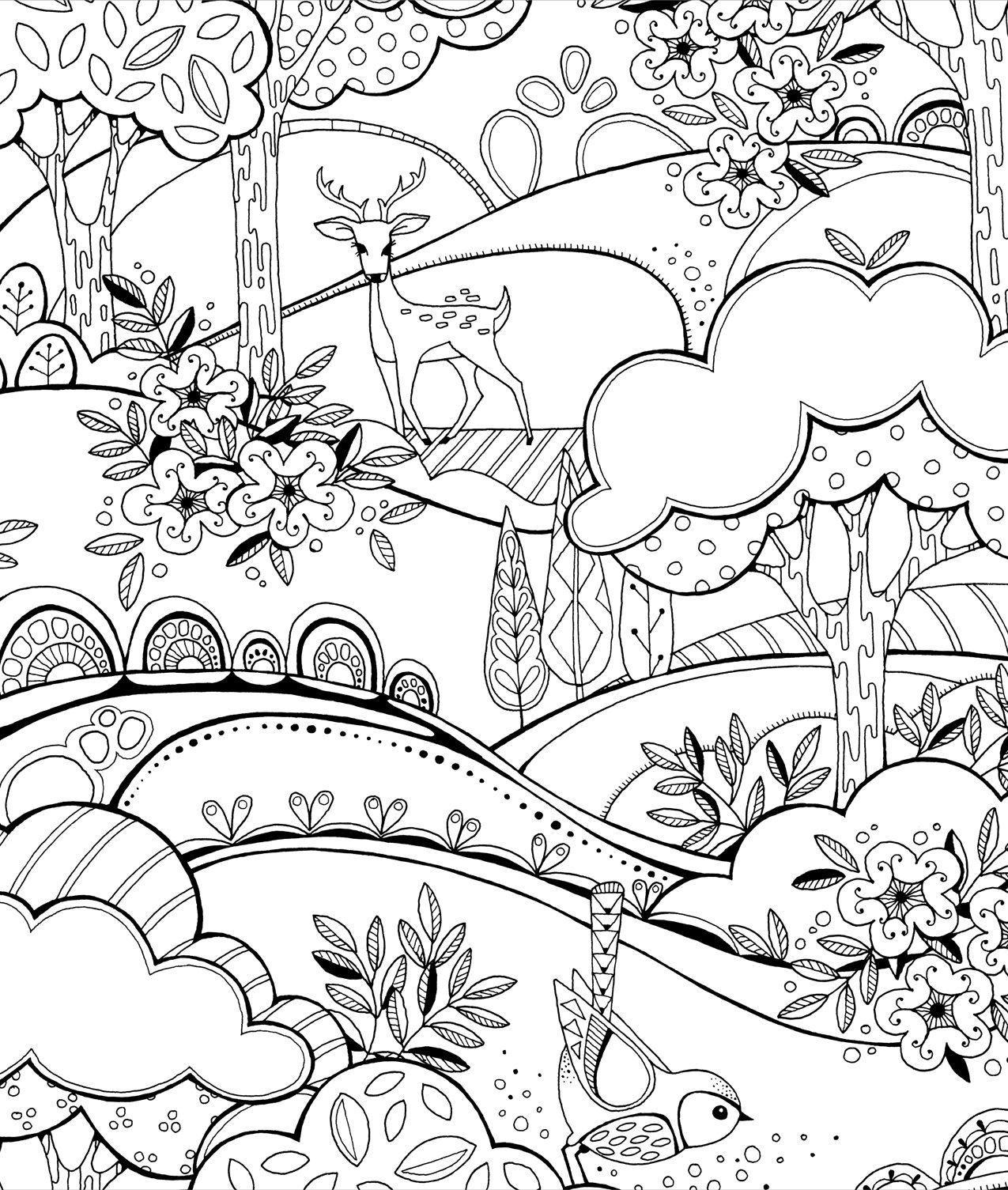 In the Forest - Adult Coloring Book with Beautiful Nature Scenes for Stress Relief & Creativity | Perfect for Relaxation, Art Therapy & Gift Giving