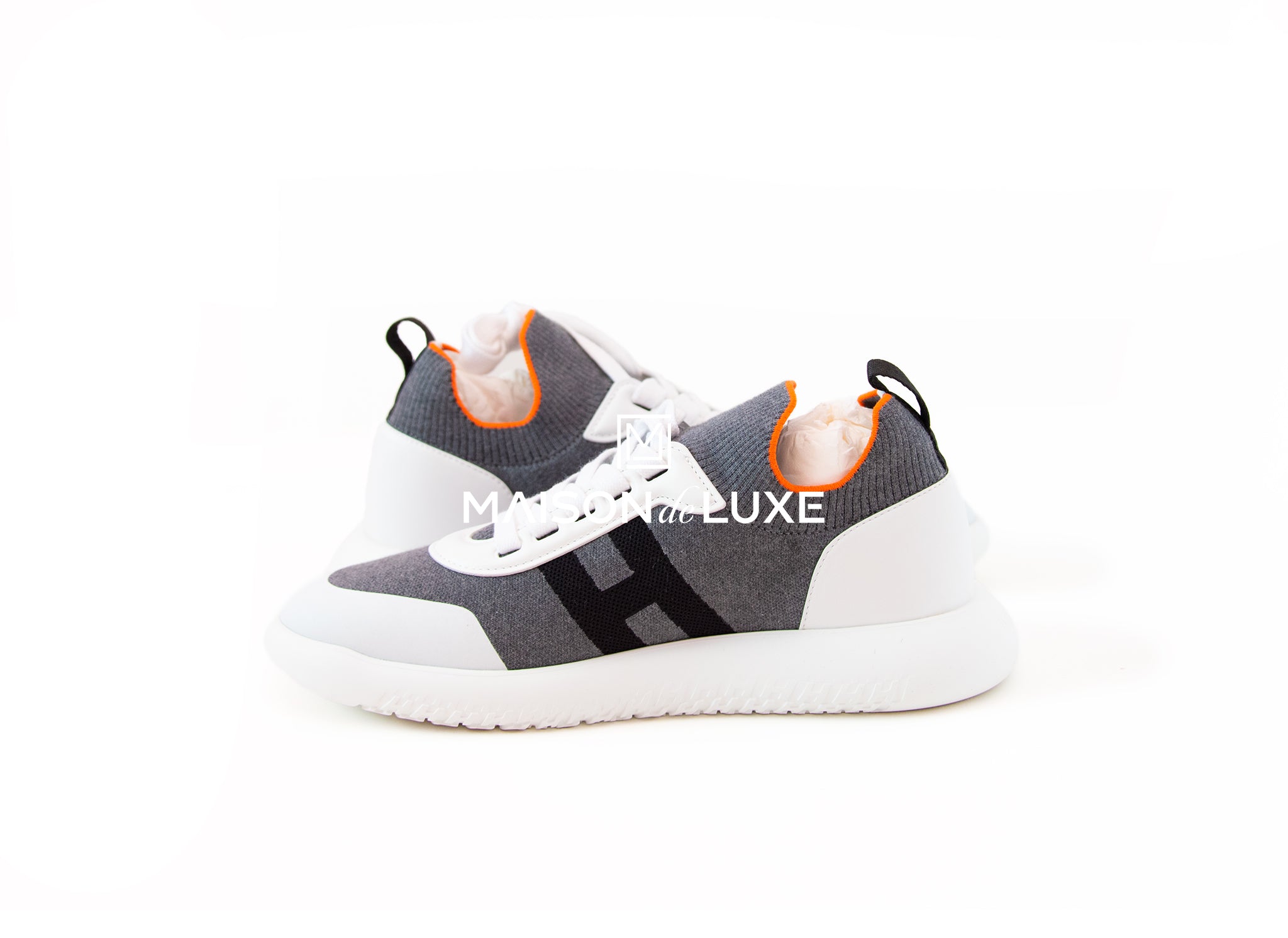 Hermes Men's Gris Crew 43 Sneaker Shoes - Premium Leather Casual Sneakers for Men | Comfortable Walking Shoes for Work, Travel & Everyday Wear
