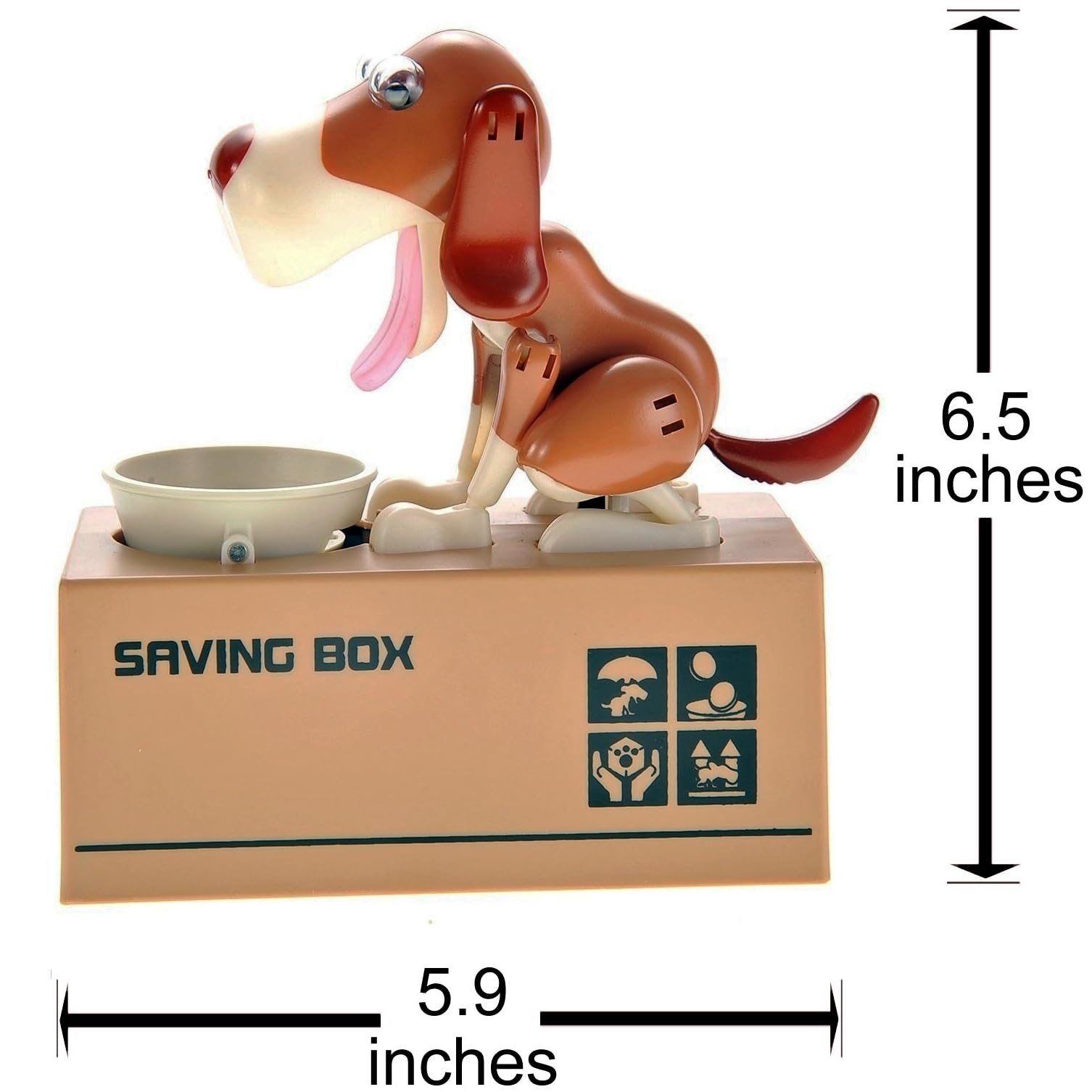 Animated Robotic Hungry Puppy Coin Bank - Battery Operated Cute Dog Piggy Bank for Kids Savings | Fun Money Box Toy for Birthday Gifts & Home Decor