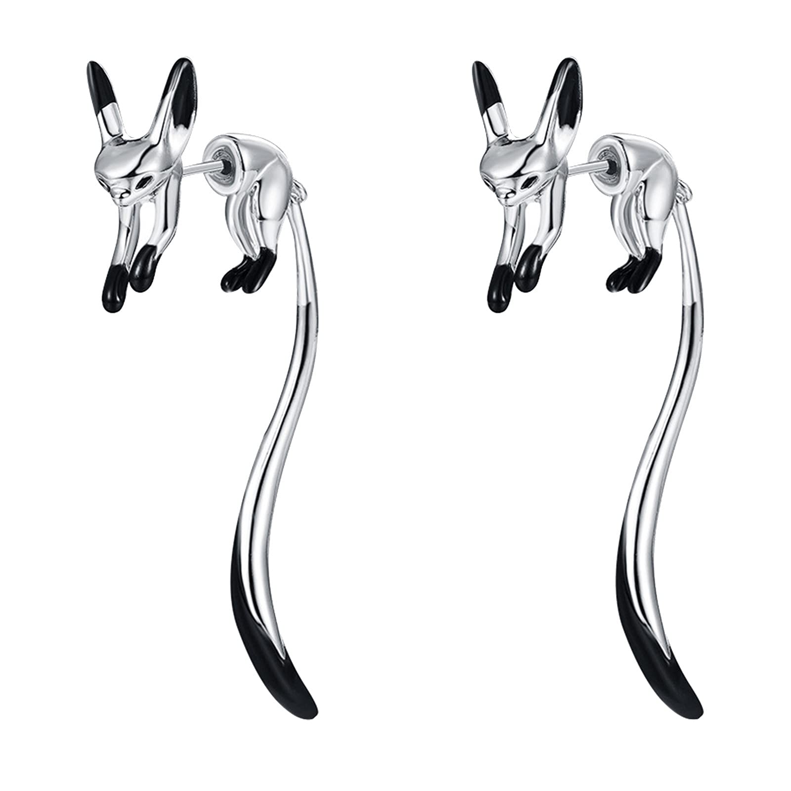 Angel3292 Fox Shape Dangle Earrings - Adorable Vintage Drop Earrings for Women, Cute Little Fox Piercing Jewelry | Perfect for Parties, Date Nights & Everyday Wear