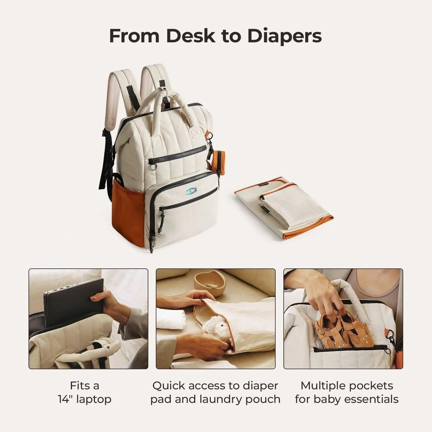 Paz 25L Waterproof Diaper Backpack for Baby Essentials - Perfect for Travel, Daycare & Parenting On-the-Go