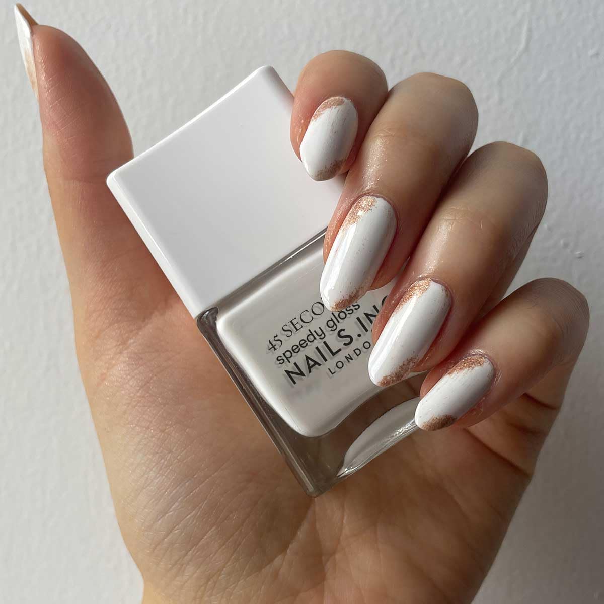 Nails Inc 45 Second Speedy Gloss Nail Polish - Willa White Shade | Quick-Dry High Shine Finish for Salon-Quality Manicures at Home | Perfect for Everyday Wear, Special Occasions & Nail Art Designs