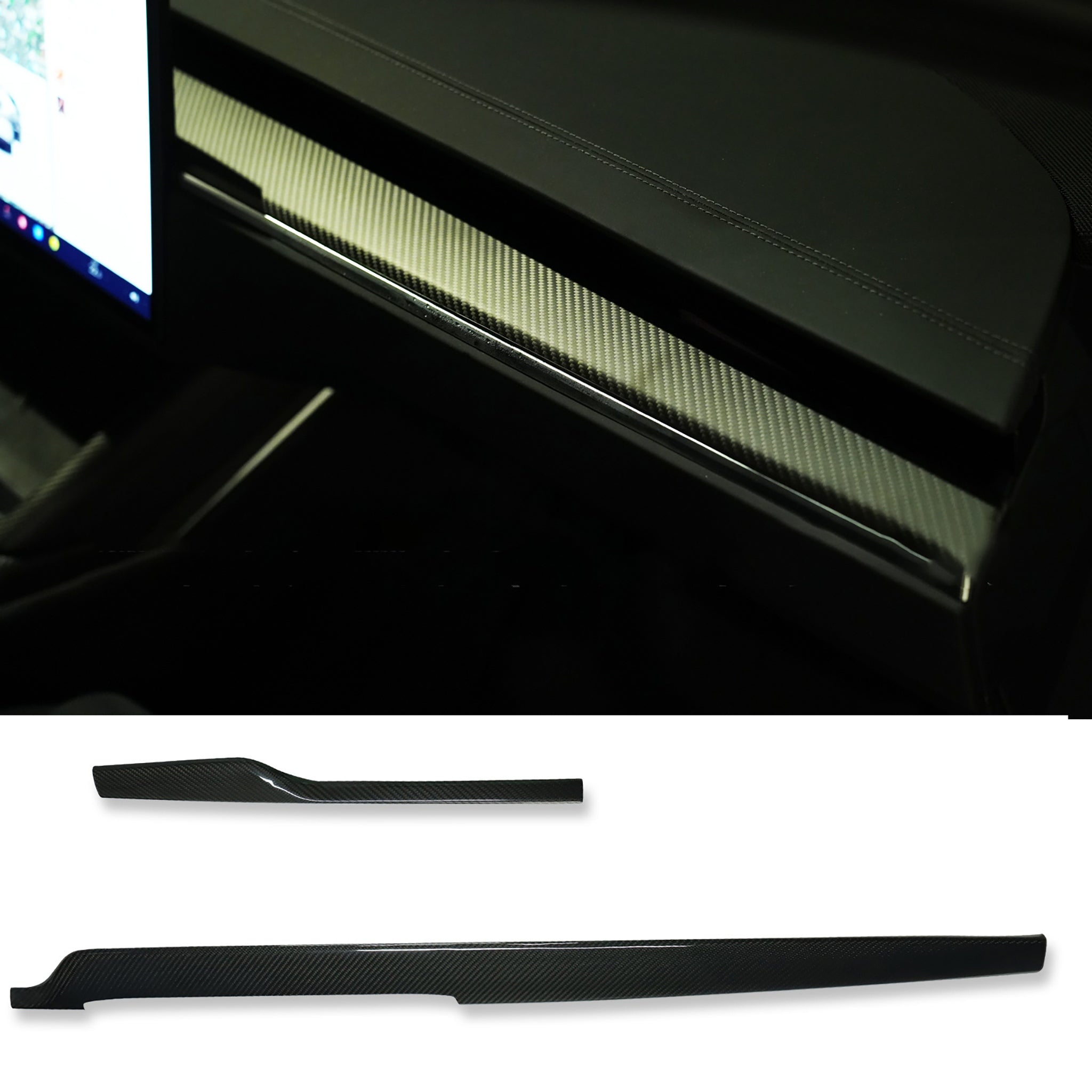 Premium Carbon Fiber Dashboard & Door Trim Kit for 2021-2023 Tesla Model S & Model X - YESLAK Interior Upgrade | Luxury Car Accessories for Enhanced Driving Experience