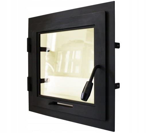 65x45cm Cast Iron Pizza Oven Door with Tempered Glass - Right Opening, Left Handle (ZK3) - Perfect for Outdoor Wood-Fired Ovens, Brick Pizza Ovens & Fireplace Inserts