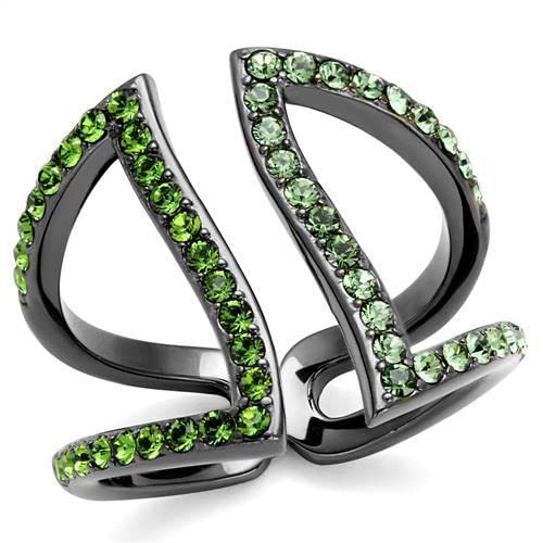 Black Gun Stainless Steel Ring with GRD Crystal for Men - Stylish & Durable