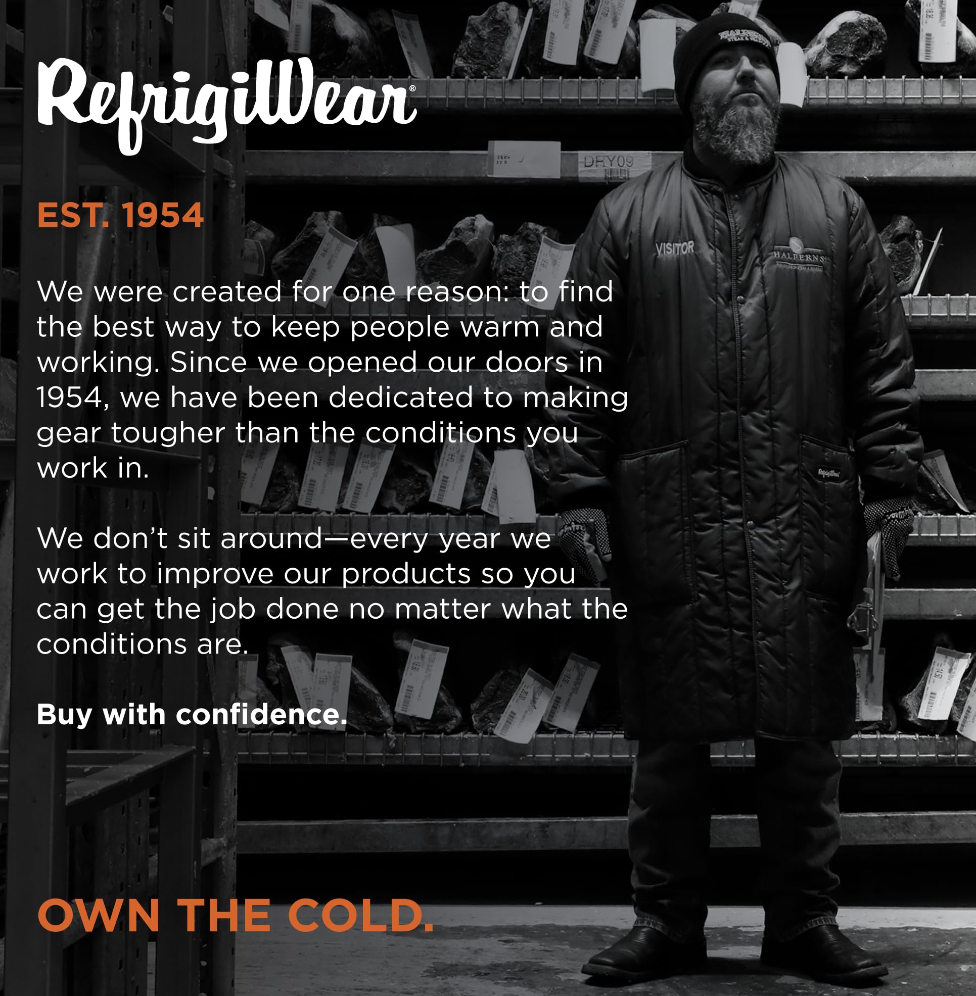 RefrigiWear Cooler Wear Frock Liner - Insulated Workwear with 10°F Comfort Rating for Cold Storage, Freezer Work & Outdoor Winter Jobs