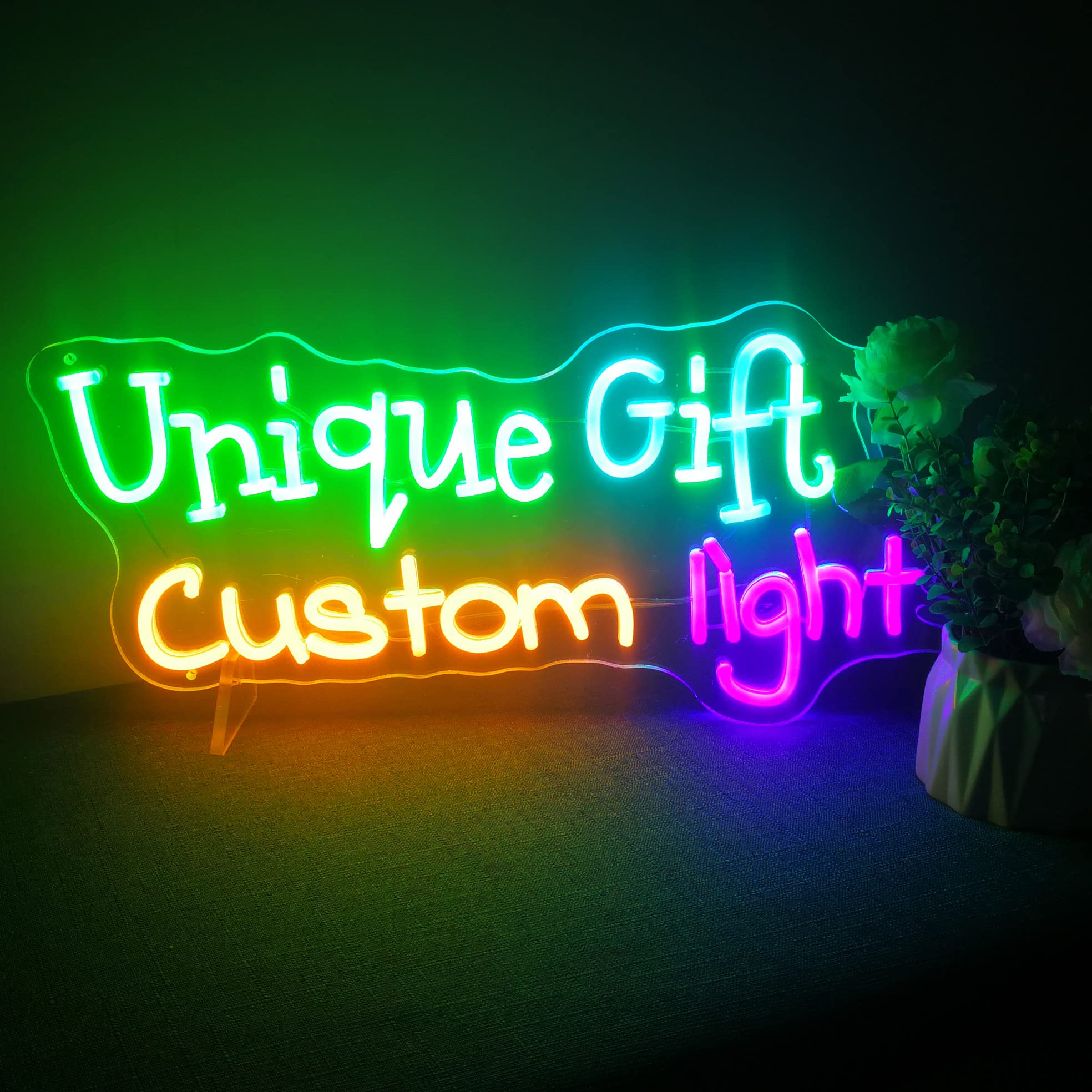 Custom Name LED Light Sign - Personalized Wall Decor for Bedroom, Kids Room, Nursery - Romantic Gift for Girlfriend, Boyfriend, Anniversary - 24 Inch Single Row Light Up Nameplate (Perfect for Birthday, Wedding, Home Decoration)