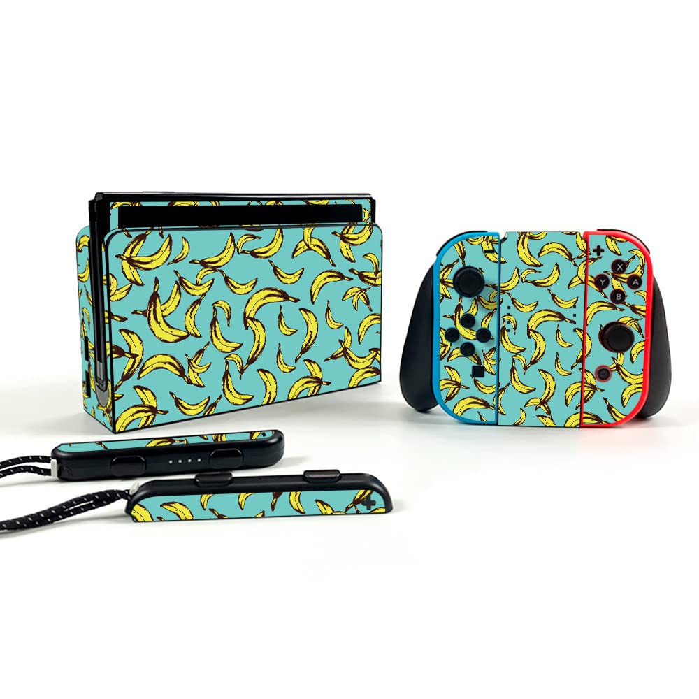 MightySkins Protective Vinyl Decal Wrap Cover Compatible with Nintendo Switch OLED - Bananas Design | Durable, Customizable Skin for Switch OLED | Easy to Apply & Remove | Made in USA | Perfect for Gaming, Travel & Personalization