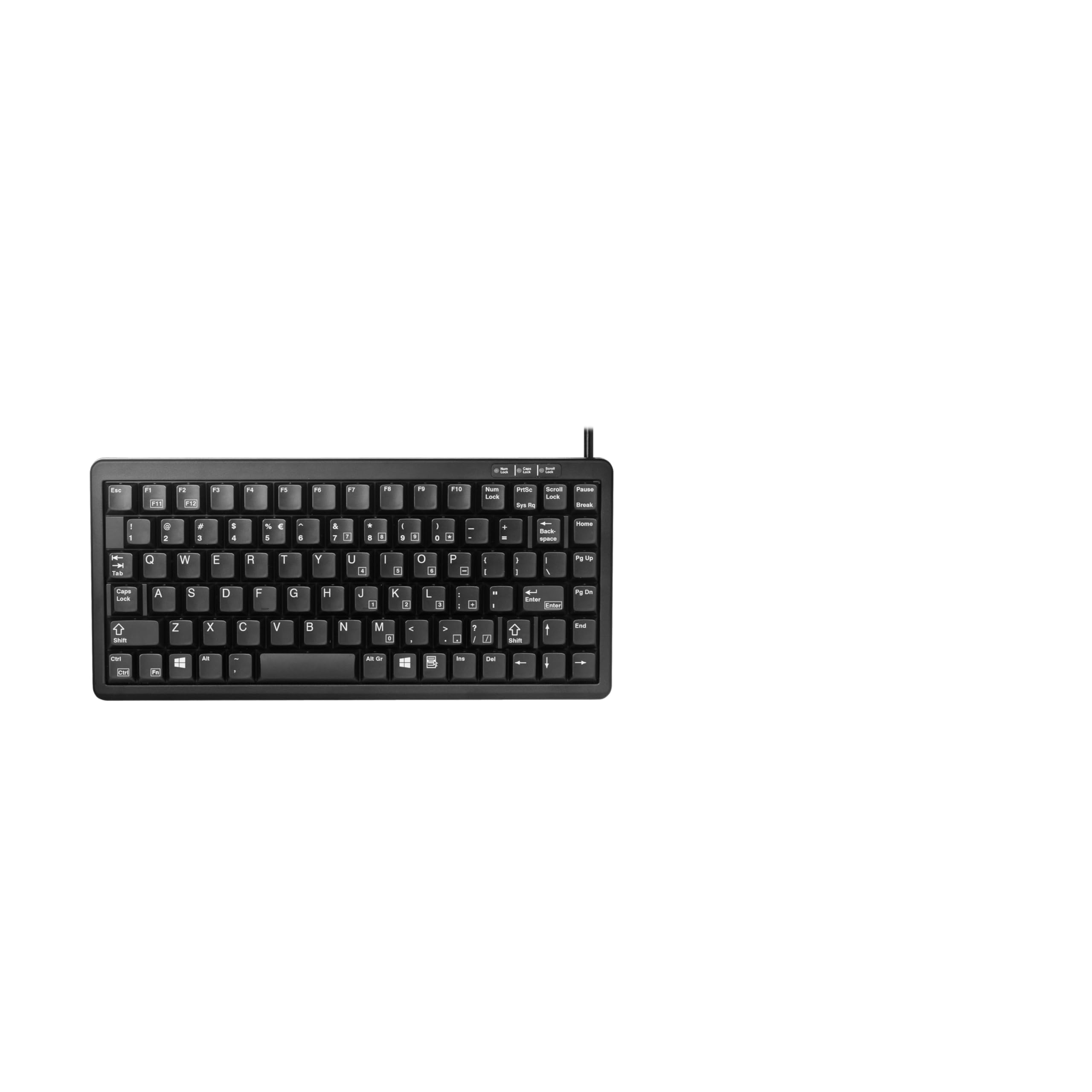 CHERRY G84-4100 Compact Mechanical Keyboard - International QWERTY Layout, Wired USB, Slim Design with ML Switches (Black) - Perfect for Office Work, Gaming & Space-Saving Desktops