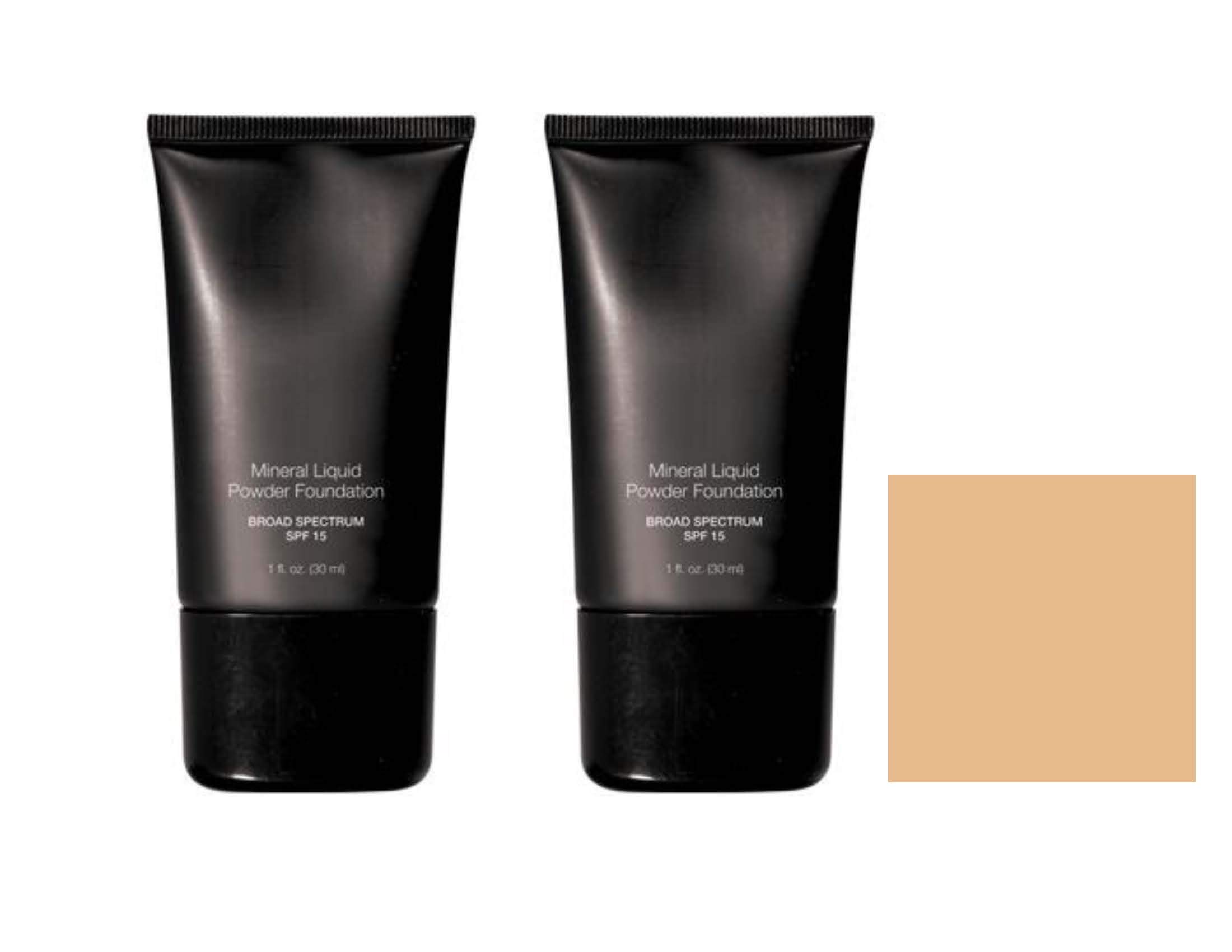 Mineral Liquid Powder Foundation SPF 15 - 2 Pack, Tender Beige | Oil-Free, Full Coverage Makeup for Daily Wear & Special Occasions | Cruelty-Free & Broad Spectrum Protection