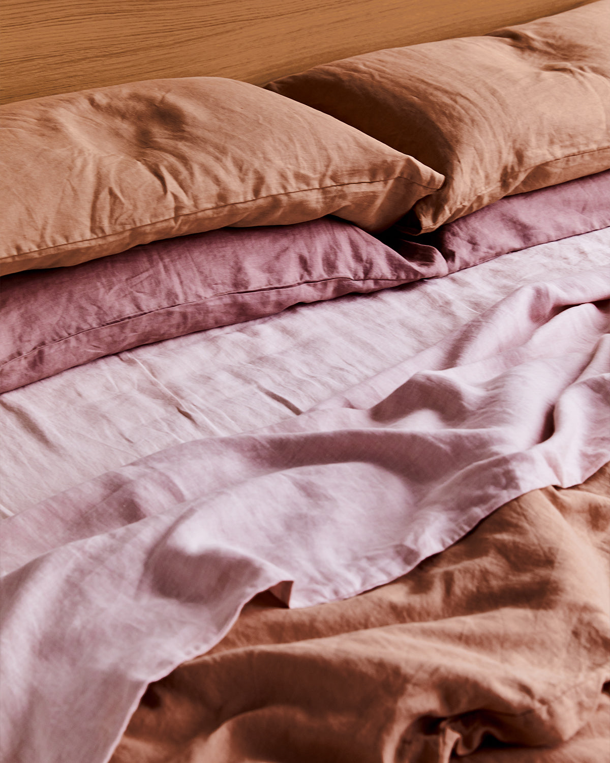 Organic Cotton Terracotta, Rosewater & Lavender Bedding Set - Queen Size 4-Piece Sheet Set with Pillowcases | Soft Breathable Bed Sheets for Cozy Sleep | Perfect for Master Bedroom, Guest Room & Dorm