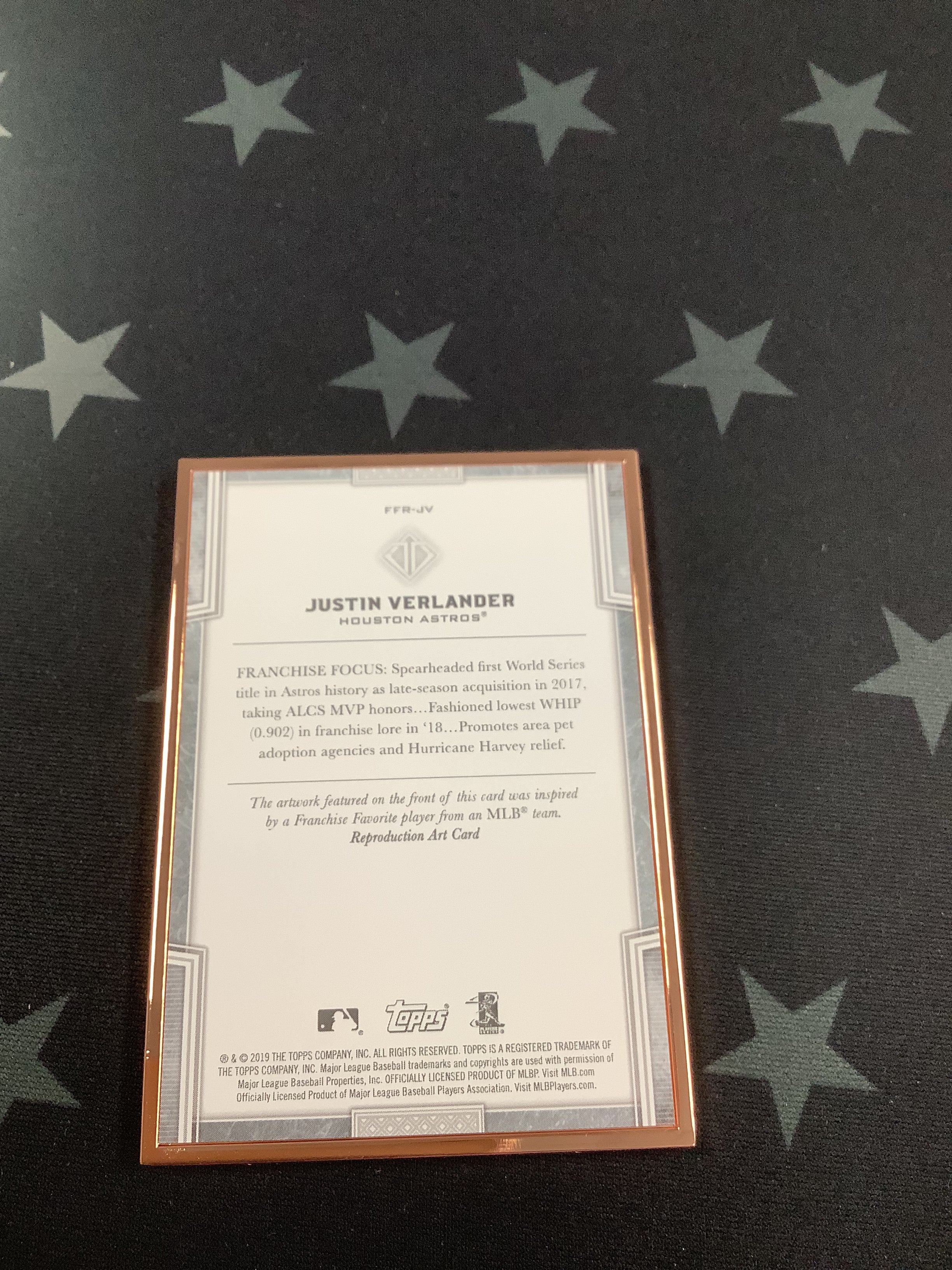 2019 Justin Verlander Franchise Favorites Transcendent Collection Baseball Card #FFR JV /100 - Limited Edition Collectible for Baseball Fans & Sports Memorabilia Enthusiasts