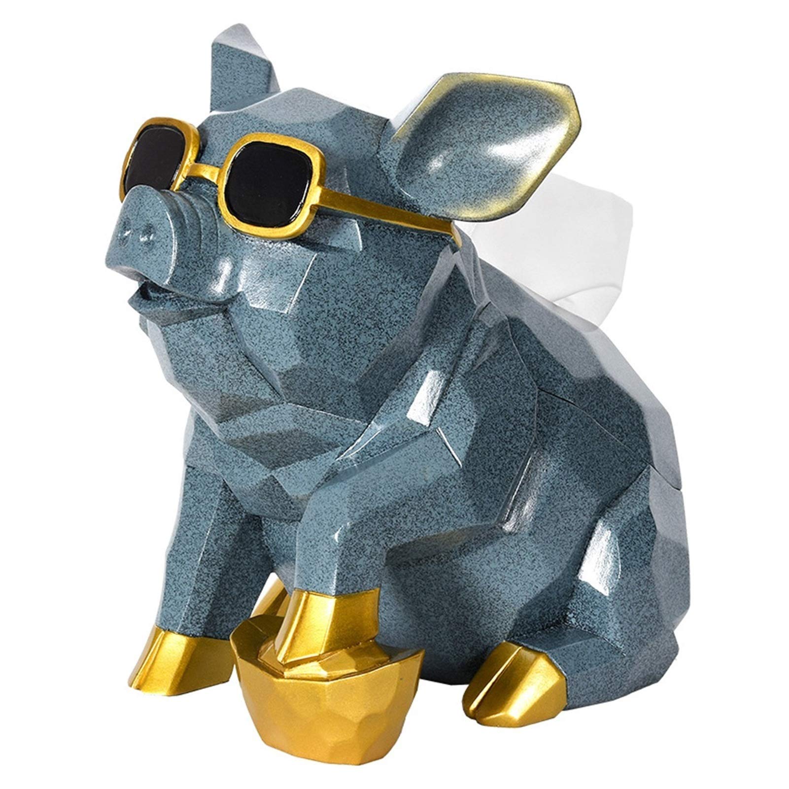 Creative Multi-Function Resin Toilet Paper Holder Stand - Pig Design for Bathroom & Kitchen Storage | Space-Saving Paper Towel Roll Organizer for Home, Office, or RV Use