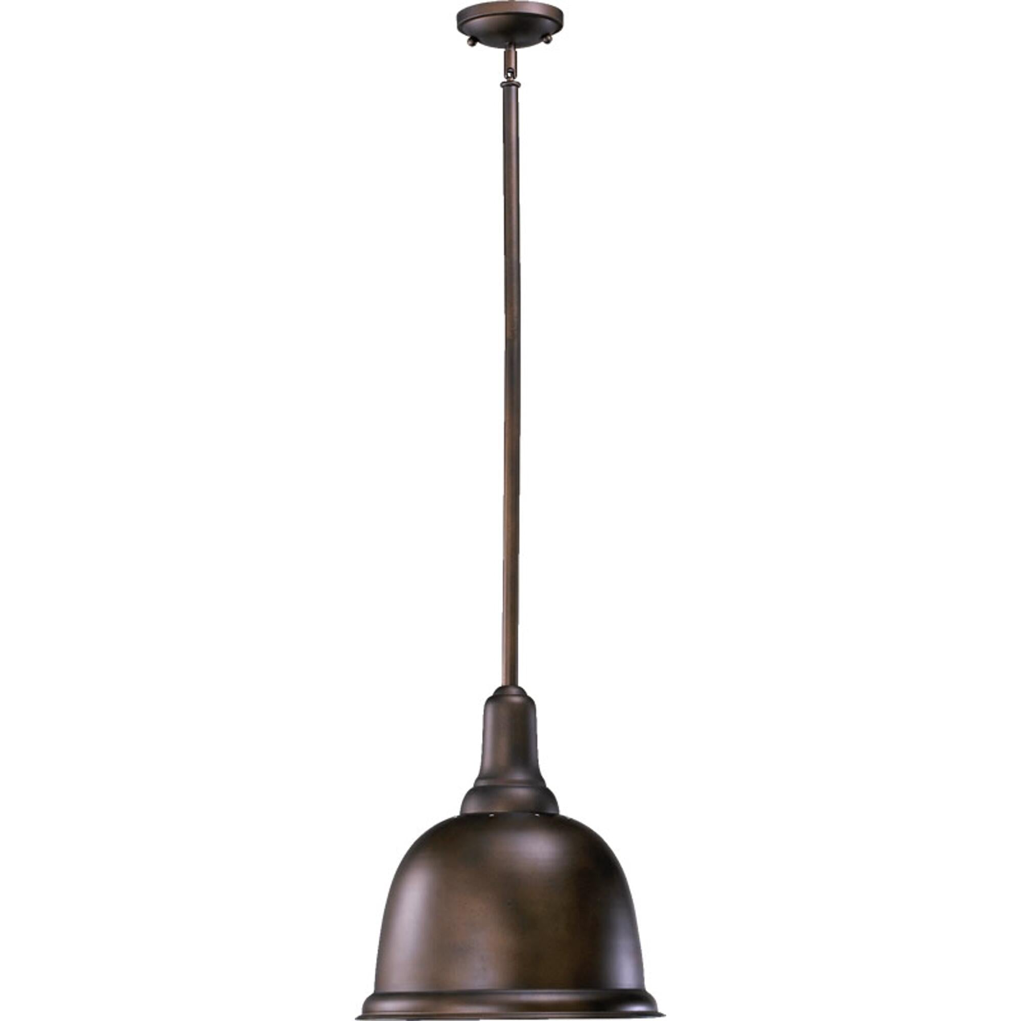 14W Single Light Dome Pendant Fixture in Oiled Bronze Finish - Perfect for Kitchen Island, Dining Room, or Entryway Lighting