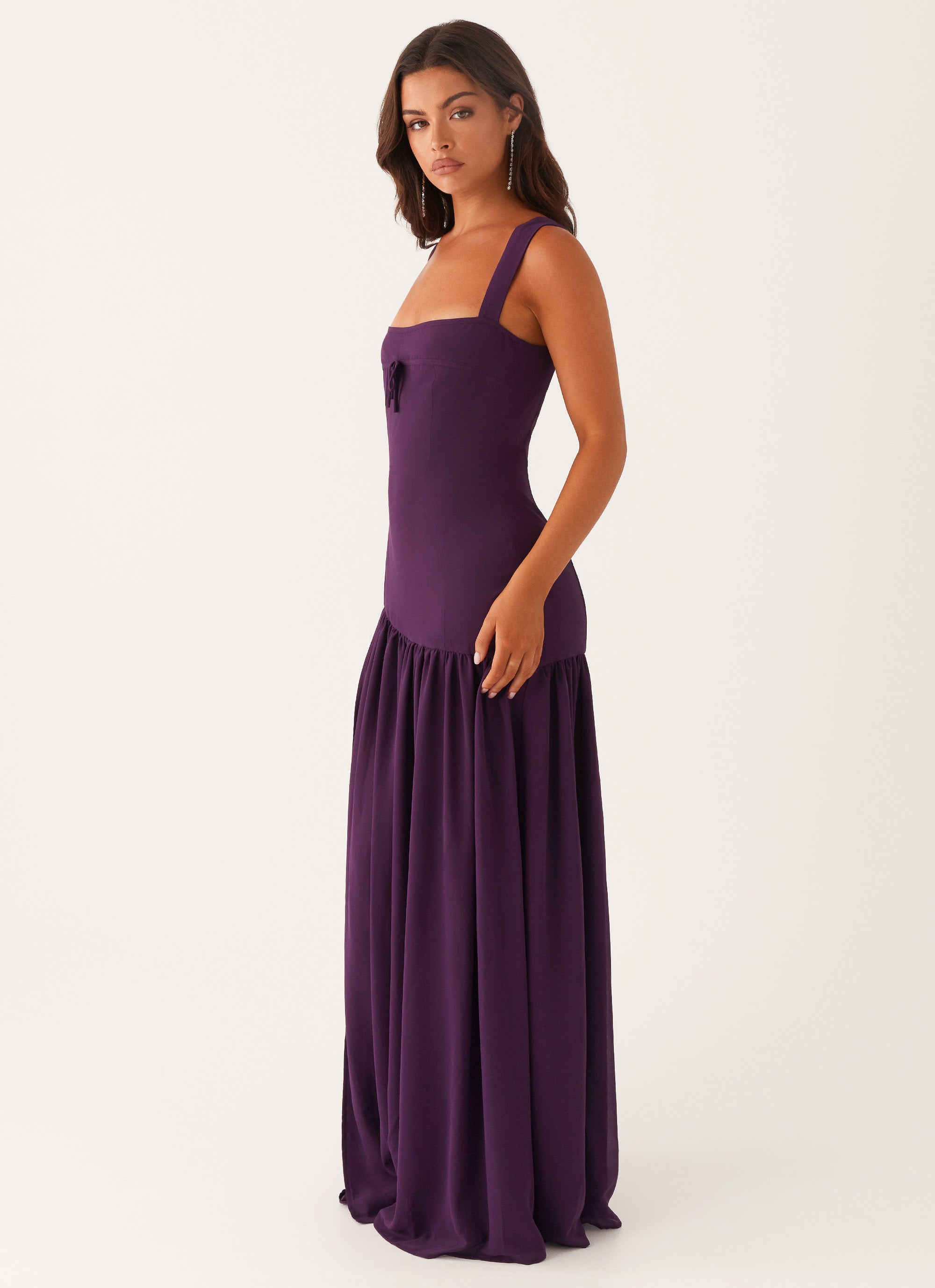 Alberta Maxi Dress for Women - Elegant Mulberry Flowy Long Dress for Summer, Beach, and Casual Outings