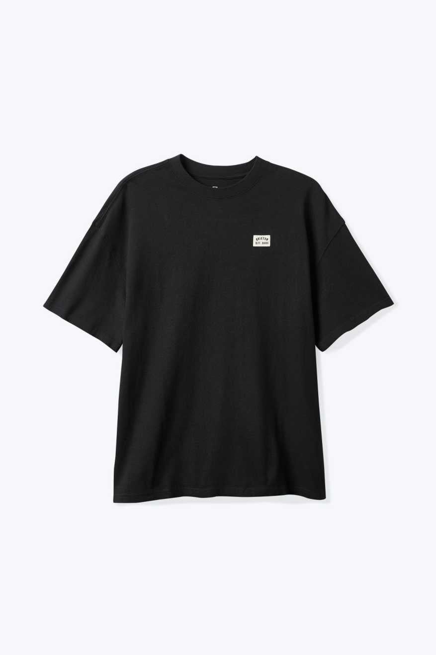 Woodburn Heavyweight Relaxed Fit T-Shirt for Men - Black Classic Wash | Soft Cotton Crewneck Tee for Casual Wear & Everyday Comfort