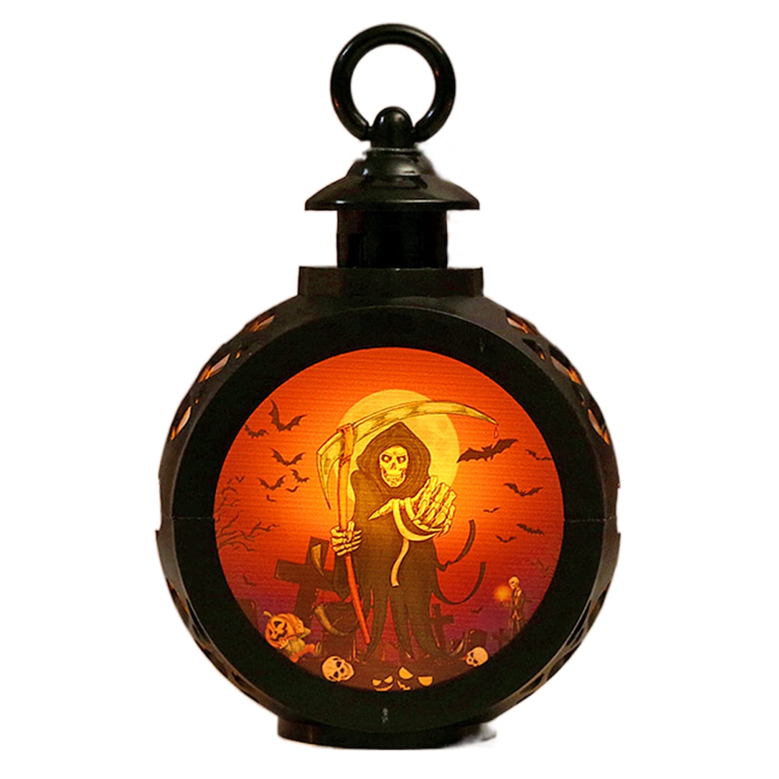 Halloween Pumpkin Decoration Lamp - Witch Ghost LED Night Light for Home, Party, Garden - Portable Pumpkin Lantern for Halloween Decor, Fall Festival, Spooky Theme Party