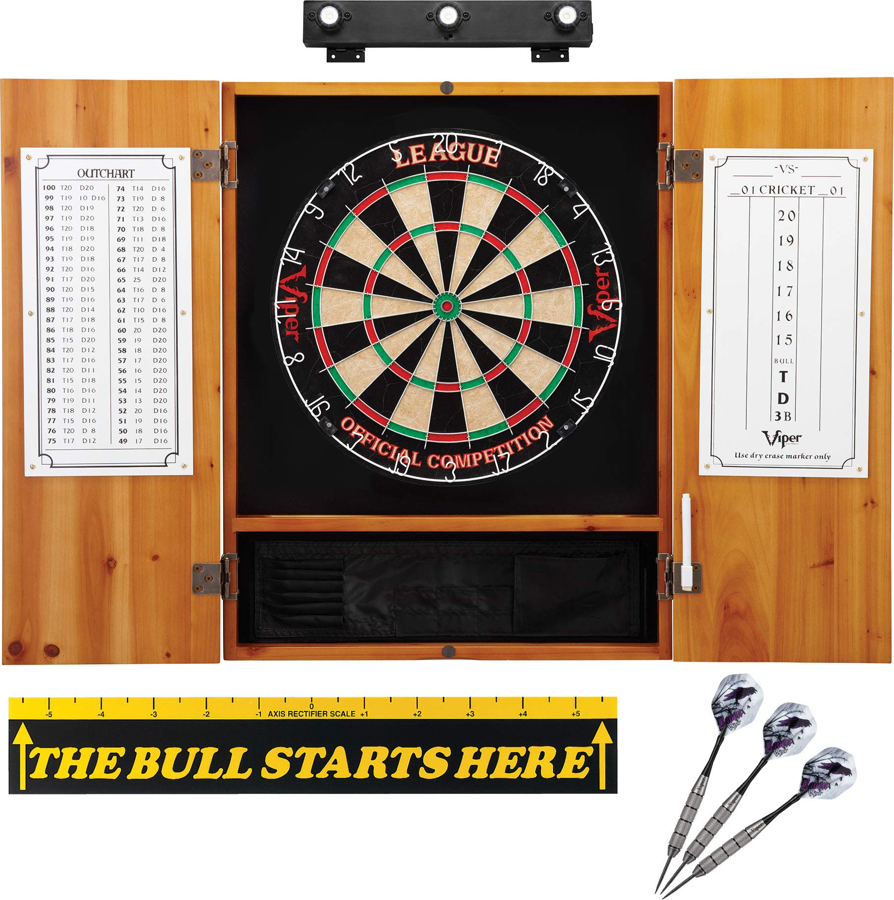 Premium Sisal Dartboard with LED Lights & Throw Line Marker - Professional Bristle Dart Board for Home, Bar, or Game Room - Perfect for Darts Enthusiasts & Pub Entertainment