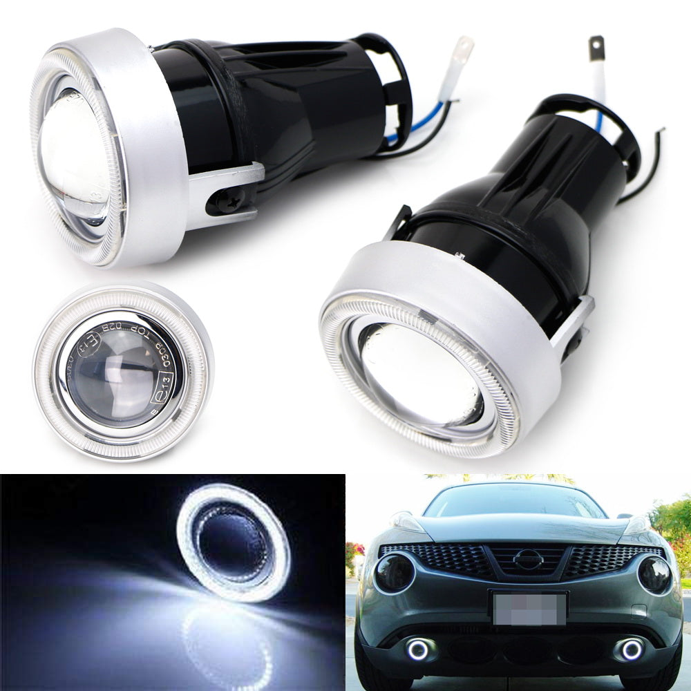 40 LED Halo Angel Eyes Projector Fog Lights with White Rings - High Visibility Car Accessories for Night Driving & Off-Road Adventures