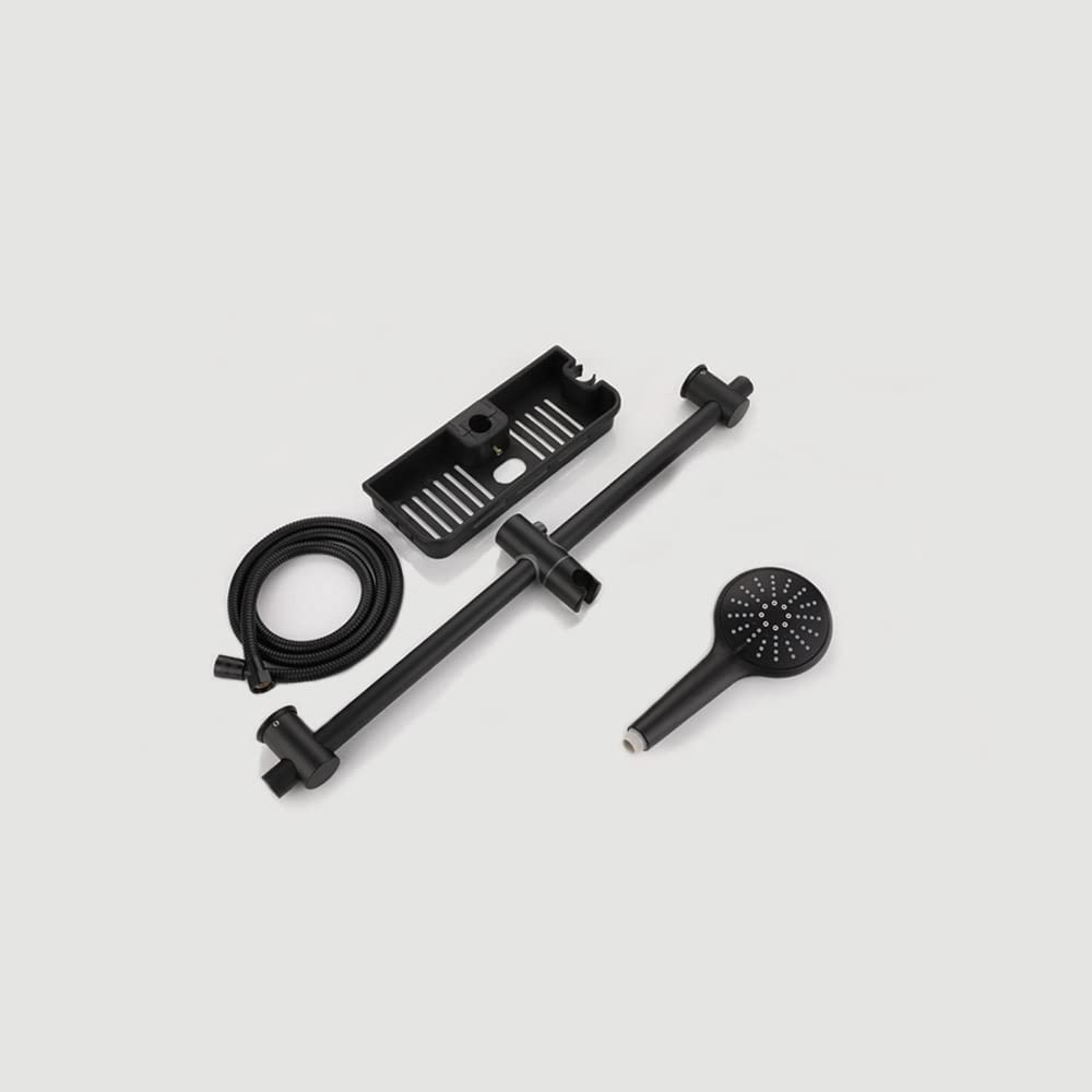 ABS Handheld Shower Head with Slide Bar - Stainless Steel Shower Hose & Bracket Set - Black Finish - Perfect for Bathroom Safety & Accessibility (Elderly, Kids, Disabled)
