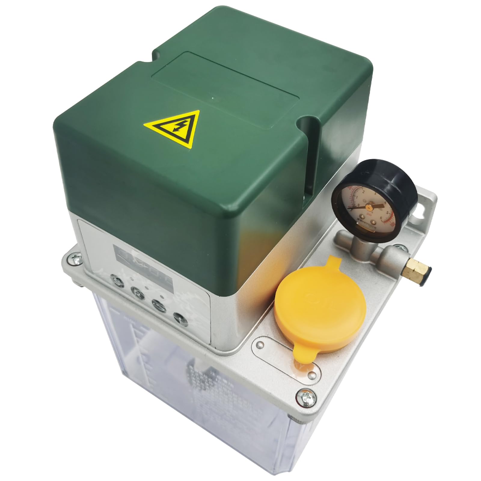 TECHTONGDA 220V 2L Automatic Lubrication Oil Pump - Alloy Gear Pump with 5Mpa Pressure Gauge for CNC Machines, Engraving Routers & Industrial Equipment - Perfect for Workshop, Factory & Metalworking Applications