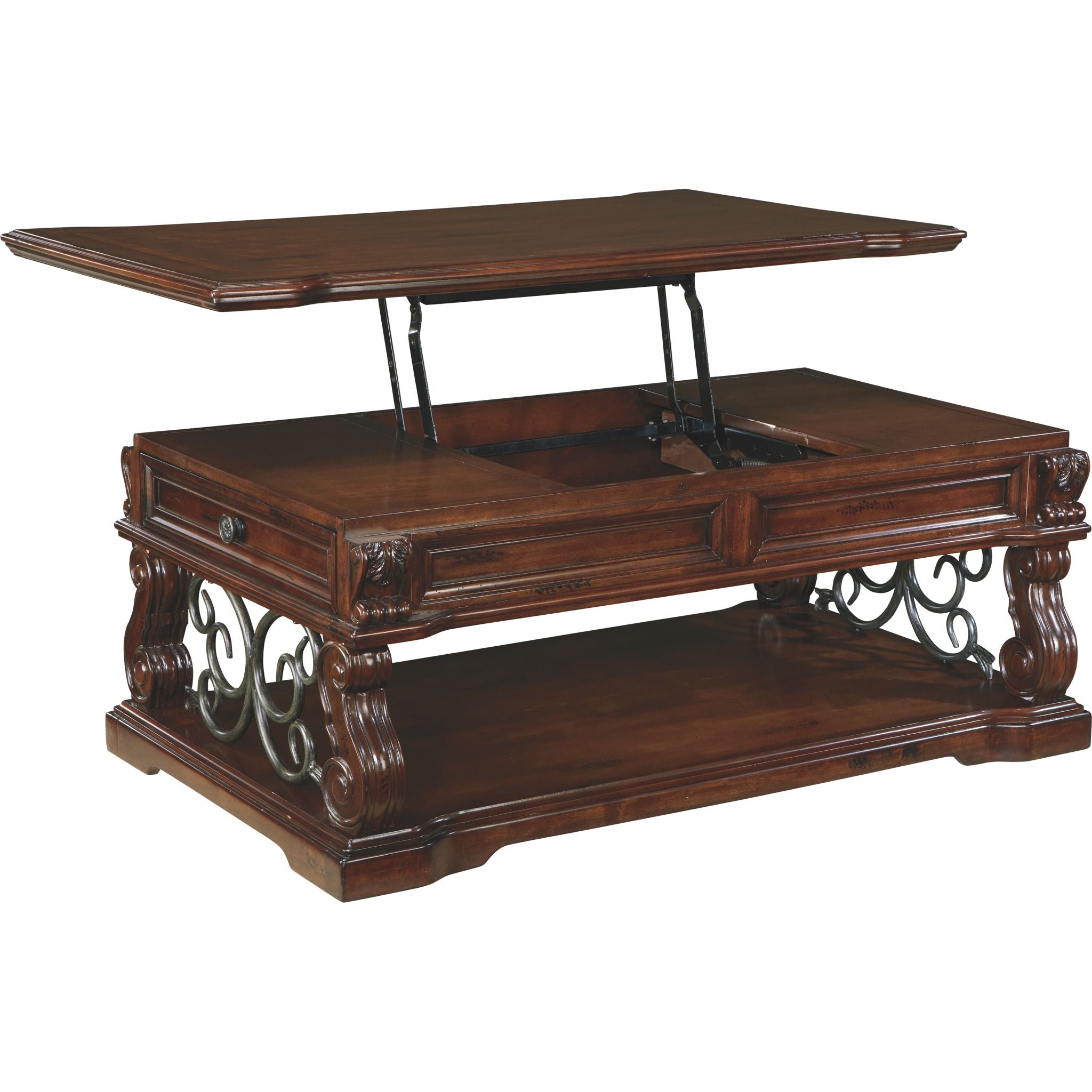 Alymere Rustic Brown Coffee Table - Farmhouse Style Living Room Furniture for Home Decor
