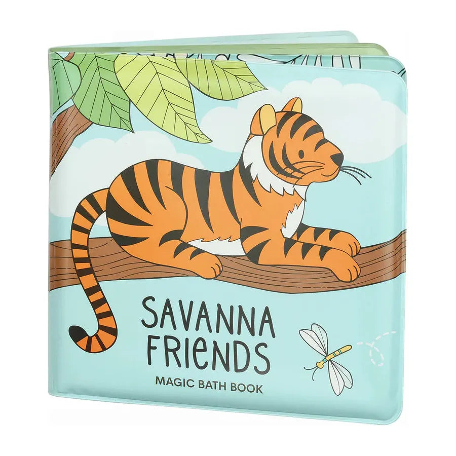 Magic Bath Book - Savanna Friends Waterproof Baby Book for Toddlers | Fun & Educational Bathtime Toy for Kids