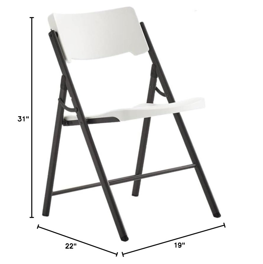 Living and More Commercial Folding Chair - Heavy Duty 350lb Capacity, Ergonomic Swivel Back Design for Indoor/Outdoor Use - White (1 Pack) | Perfect for Events, Parties, Weddings & Office Meetings
