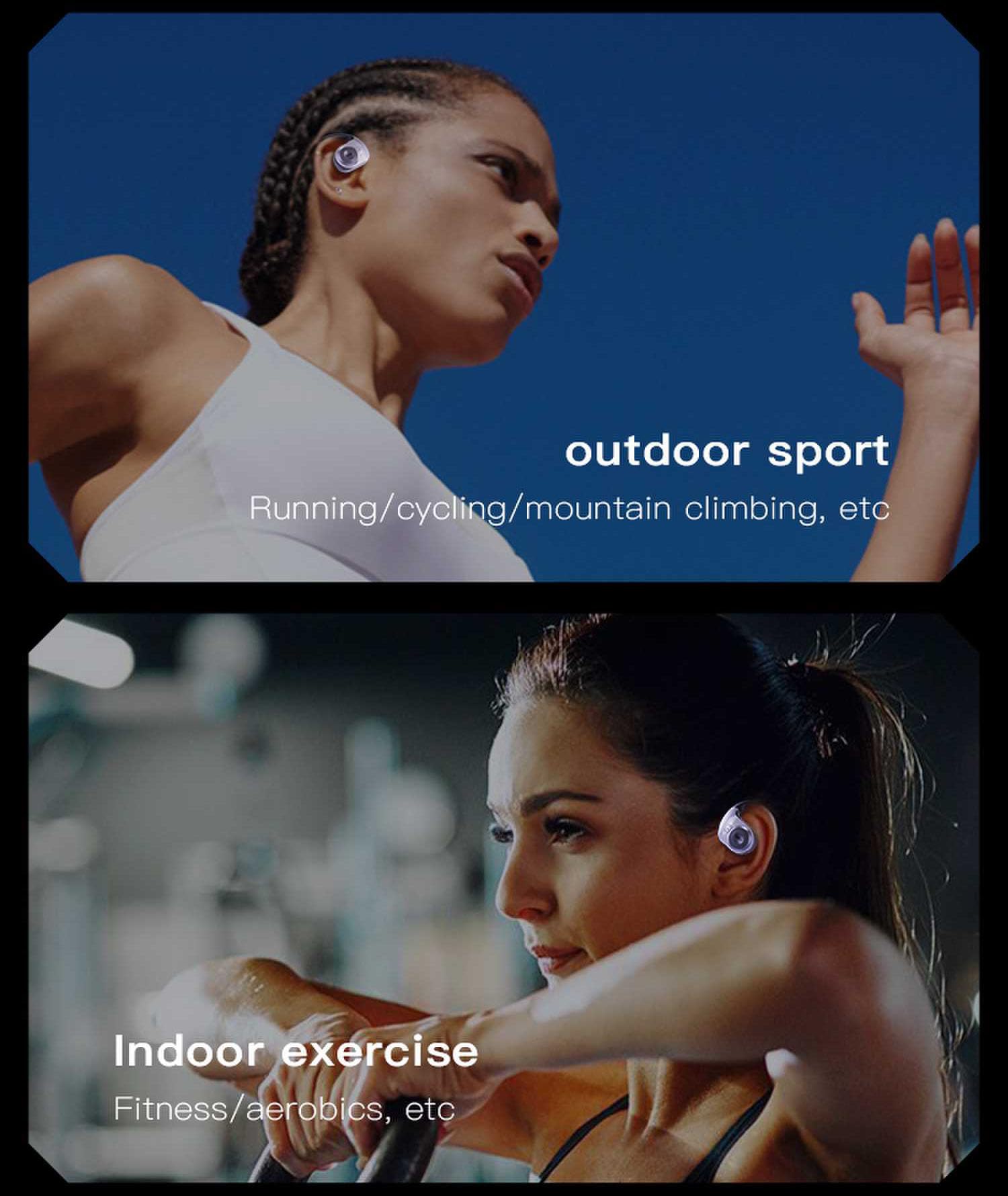 Open Ear Bluetooth 5.4 Wireless Headphones - Sports & Running Waterproof Headset with Noise Cancellation, HD Mic for Gaming & Calls - Compatible with Android/iOS (Silver) - Perfect for Workouts, Cycling & Outdoor Activities