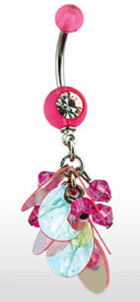 Body Accentz™ 14G Belly Button Ring - Dangle Navel Piercing Jewelry with Beaded Design for Women | Perfect for Parties, Beach & Everyday Wear