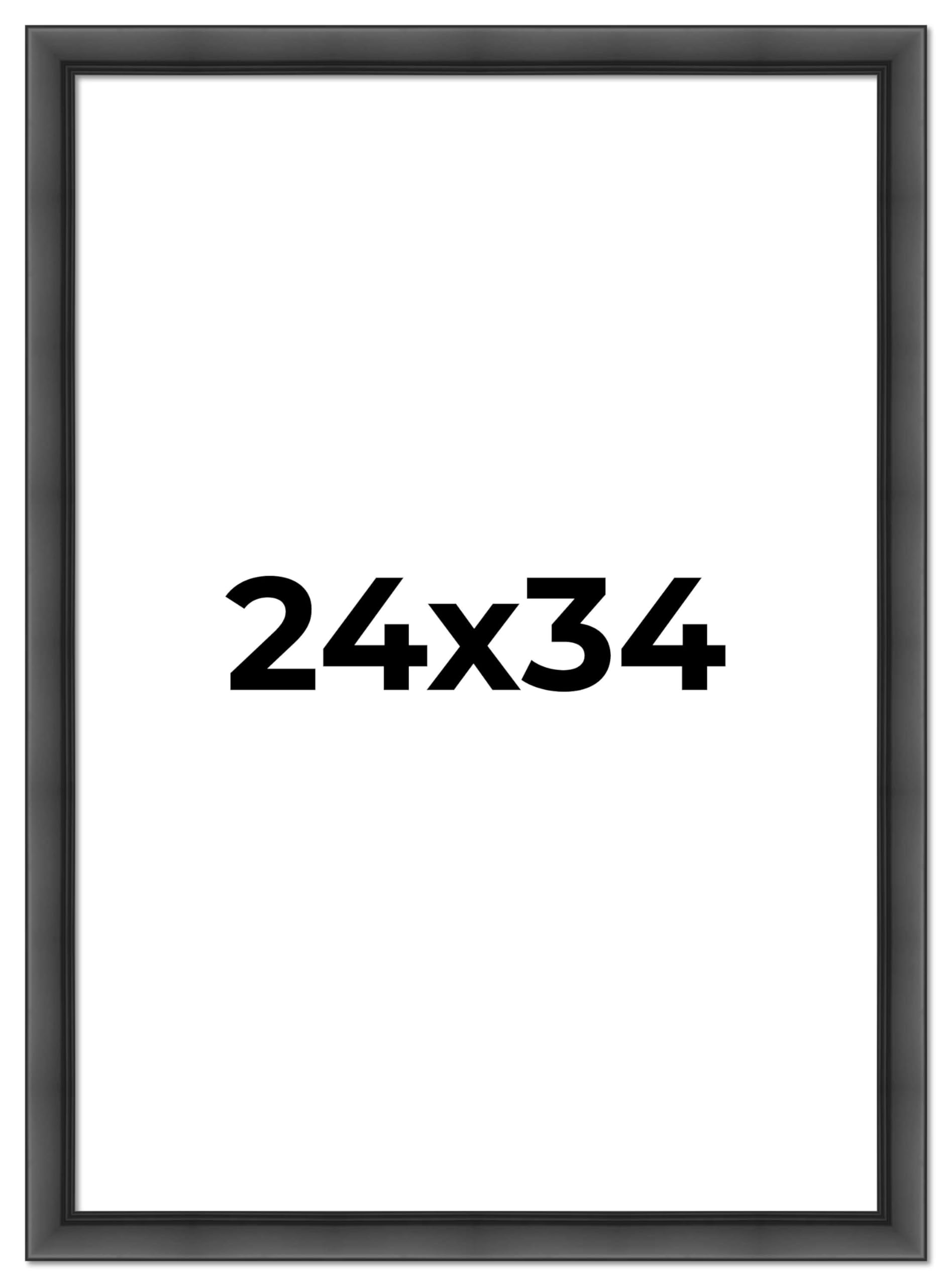 24x34 Inch Black Solid Wood Picture Frame - 1.5