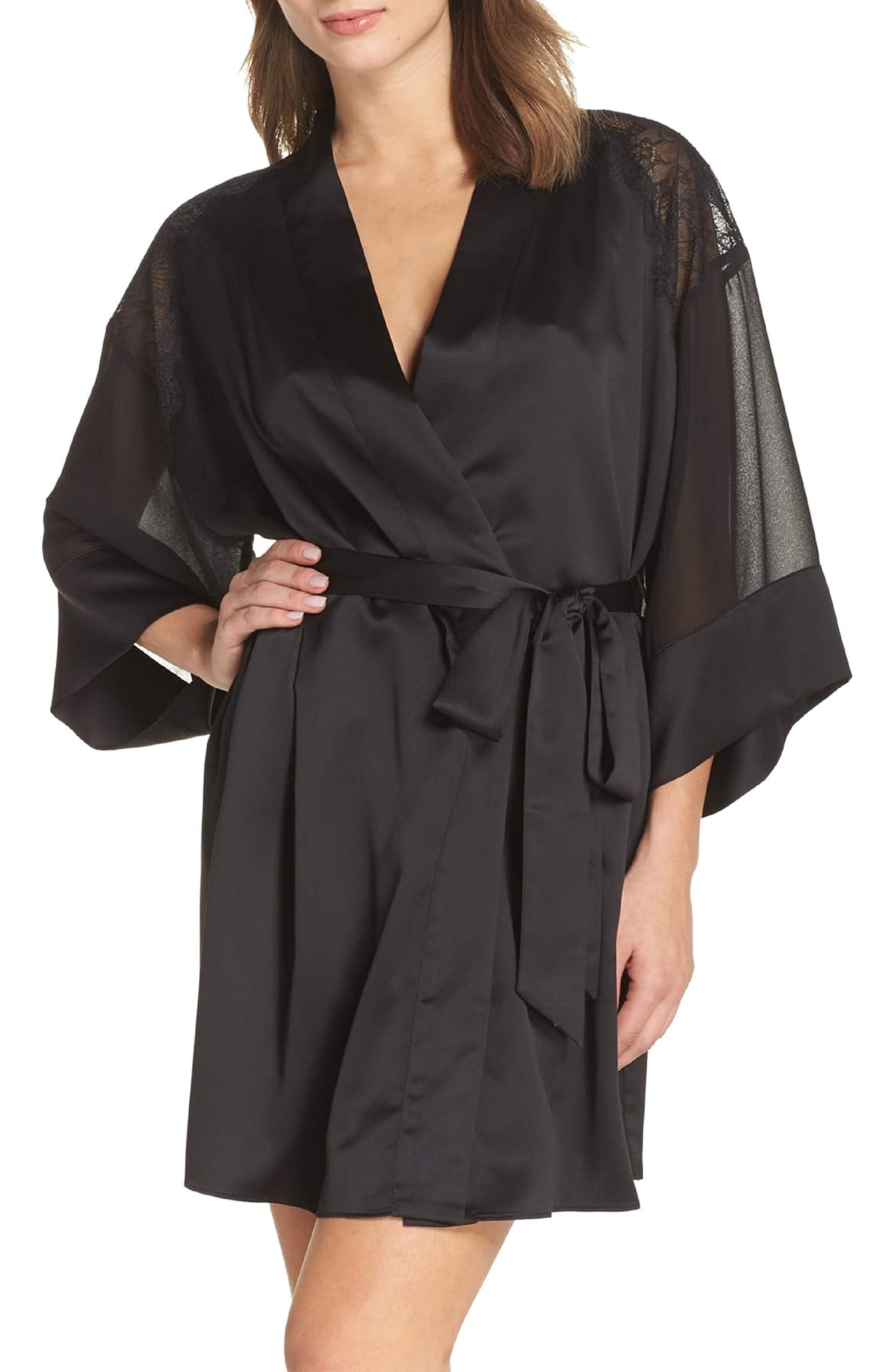 Margo Women's Black Soft Fleece Robe - Small Size, Cozy Bathrobe for Spa, Lounge & Relaxation at Home