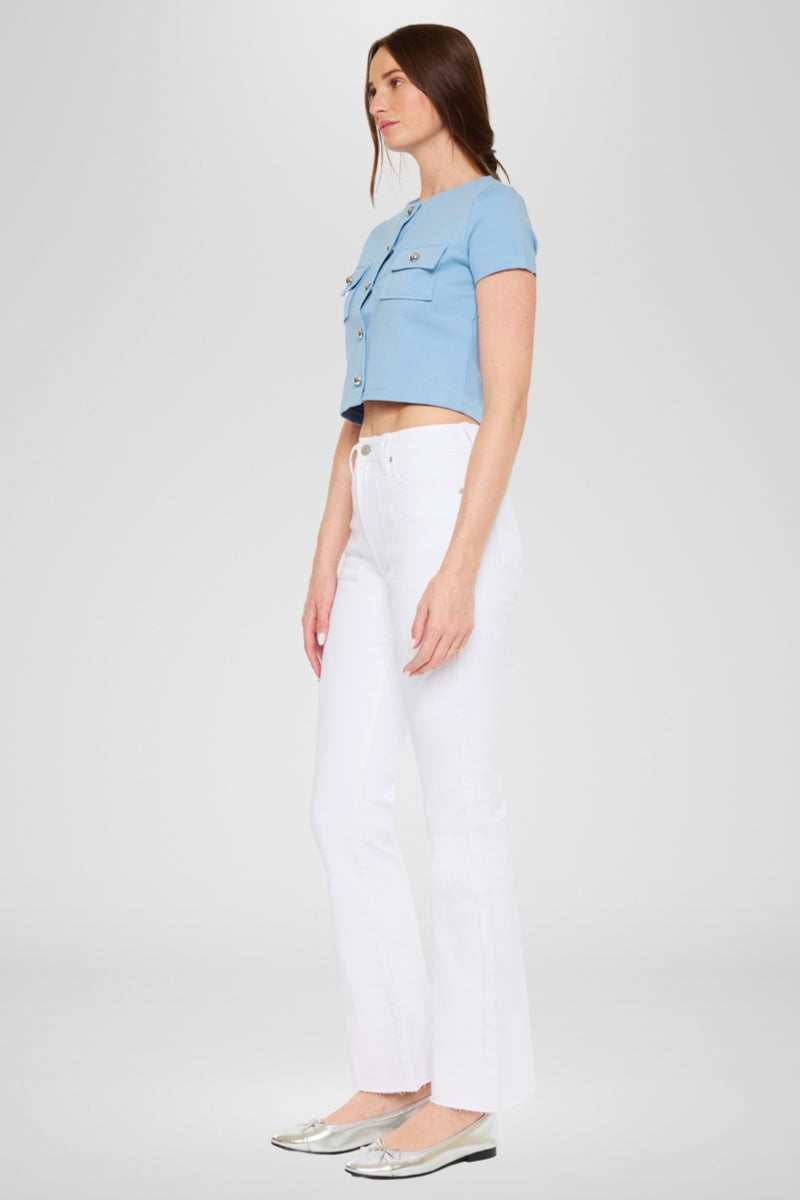 Hawthorne High Rise Flare Jeans for Women - Petite Fit, Comfortable Stretch Denim Pants for Casual Wear & Everyday Outfits