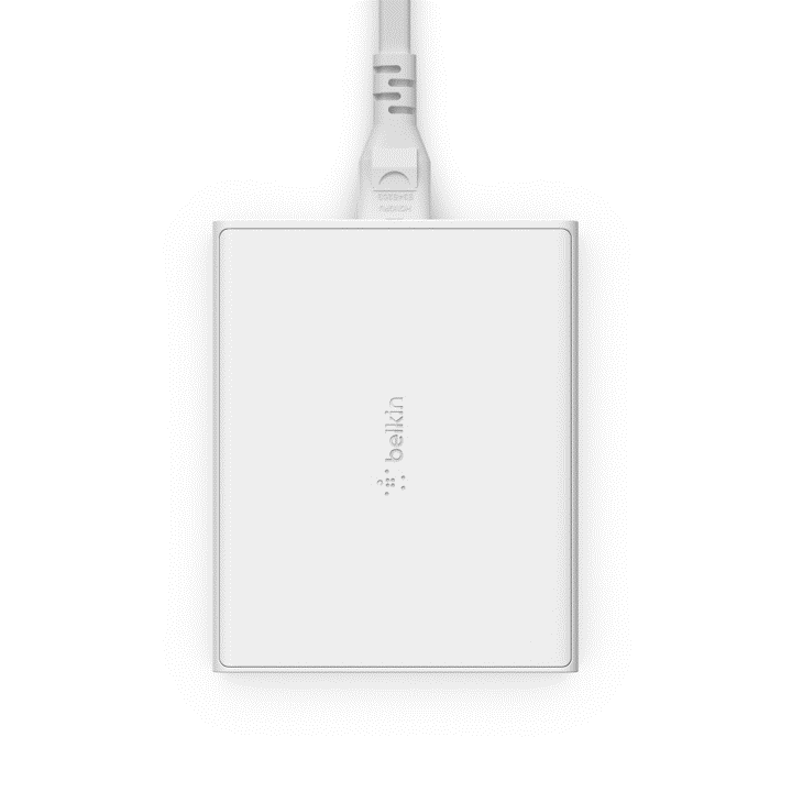Belkin 108W USB C GaN Fast Charger with PD 96W Max, 30W GaN PD & Dual 12W USB A Ports - White | Perfect for Laptops, Phones & Tablets at Home, Office or Travel