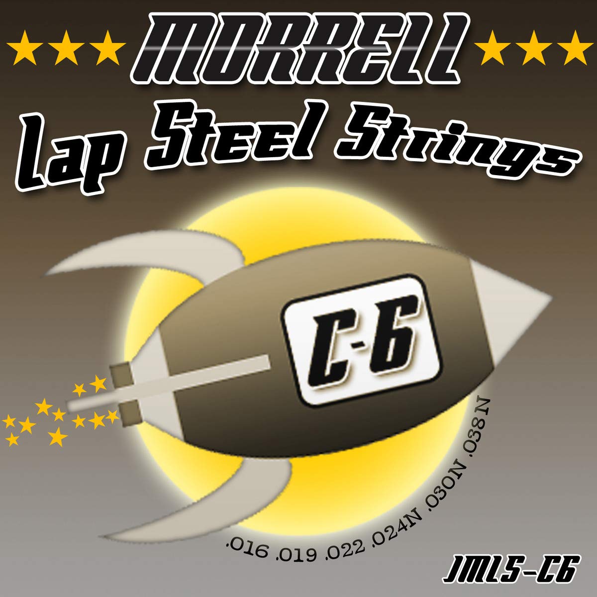 Morrell JMLS-C6 Premium 6-String Lap Steel Guitar Strings for C-6 Tuning 16-38 Gauge - Professional Quality for Smooth Playability - Perfect for Country, Blues, and Hawaiian Music Performances
