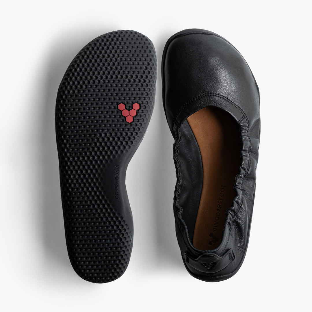 Vivobarefoot Women's Asana Yin Leather Ballerina Shoes - Minimalist Barefoot Style for Yoga, Pilates & Everyday Comfort