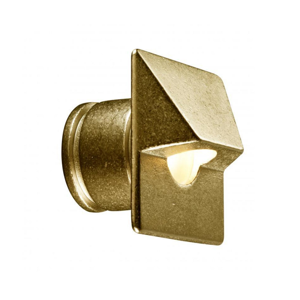 FX PO1LEDSQBS LED Wall Light with Square Faceplate in Natural Brass - Perfect for Bedroom, Living Room, and Hallway Lighting