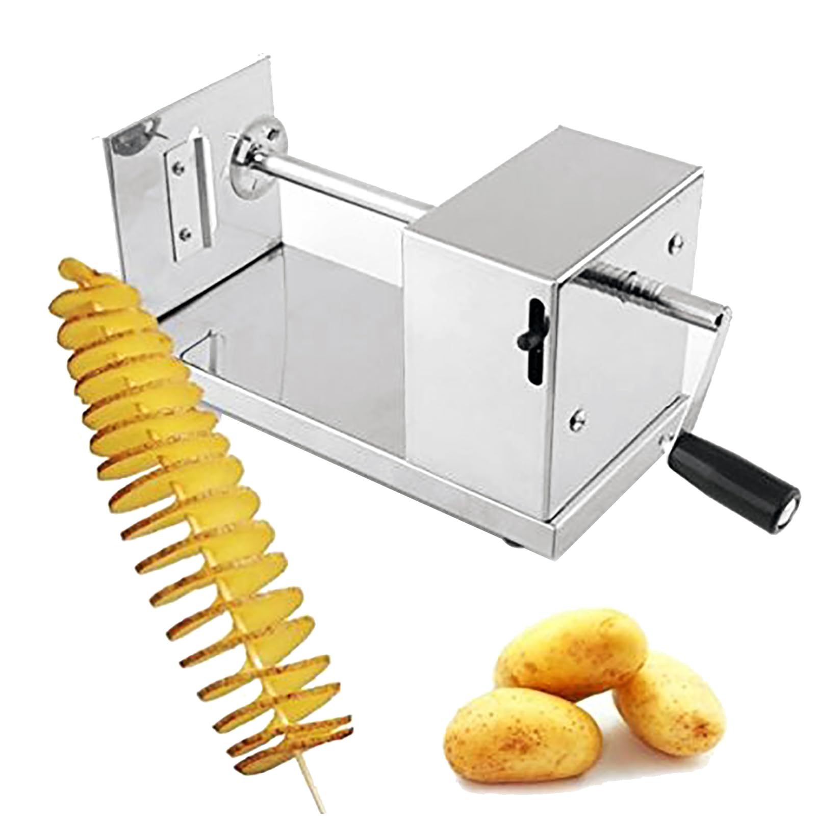 TechTongda Tornado Potato Spiral Cutter - Manual Stainless Steel Twisted Potato Slicer for French Fries, Carrots & Vegetables | Perfect for Home Cooking, Party Snacks & Food Stalls