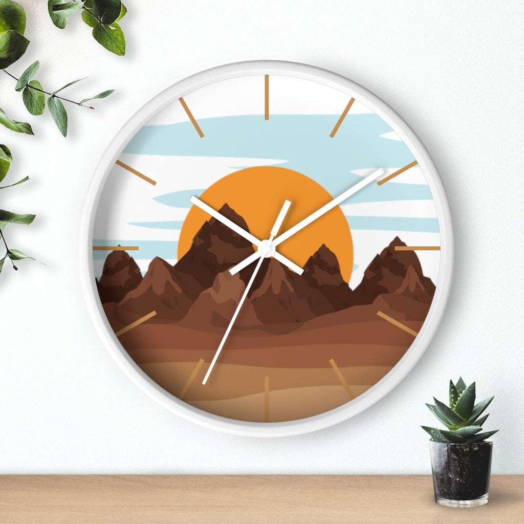 Sunrise Mountain Wall Clock - Large Modern Silent Non-Ticking Battery Operated Wall Decor for Living Room, Bedroom, Office - Perfect for Home, Office & Gift Giving