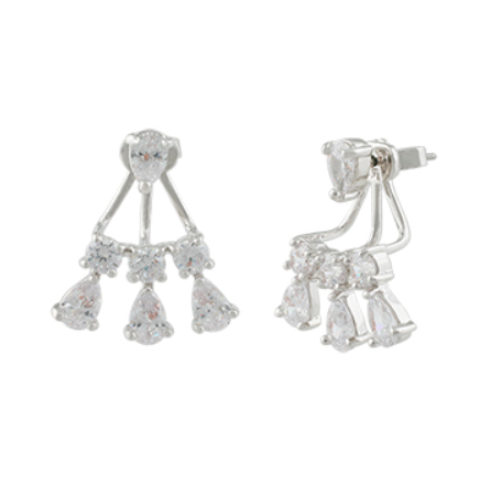 Anais Front Back Cubic Zirconia Earrings - Elegant Stud Earrings for Women, Perfect for Weddings, Parties & Everyday Wear