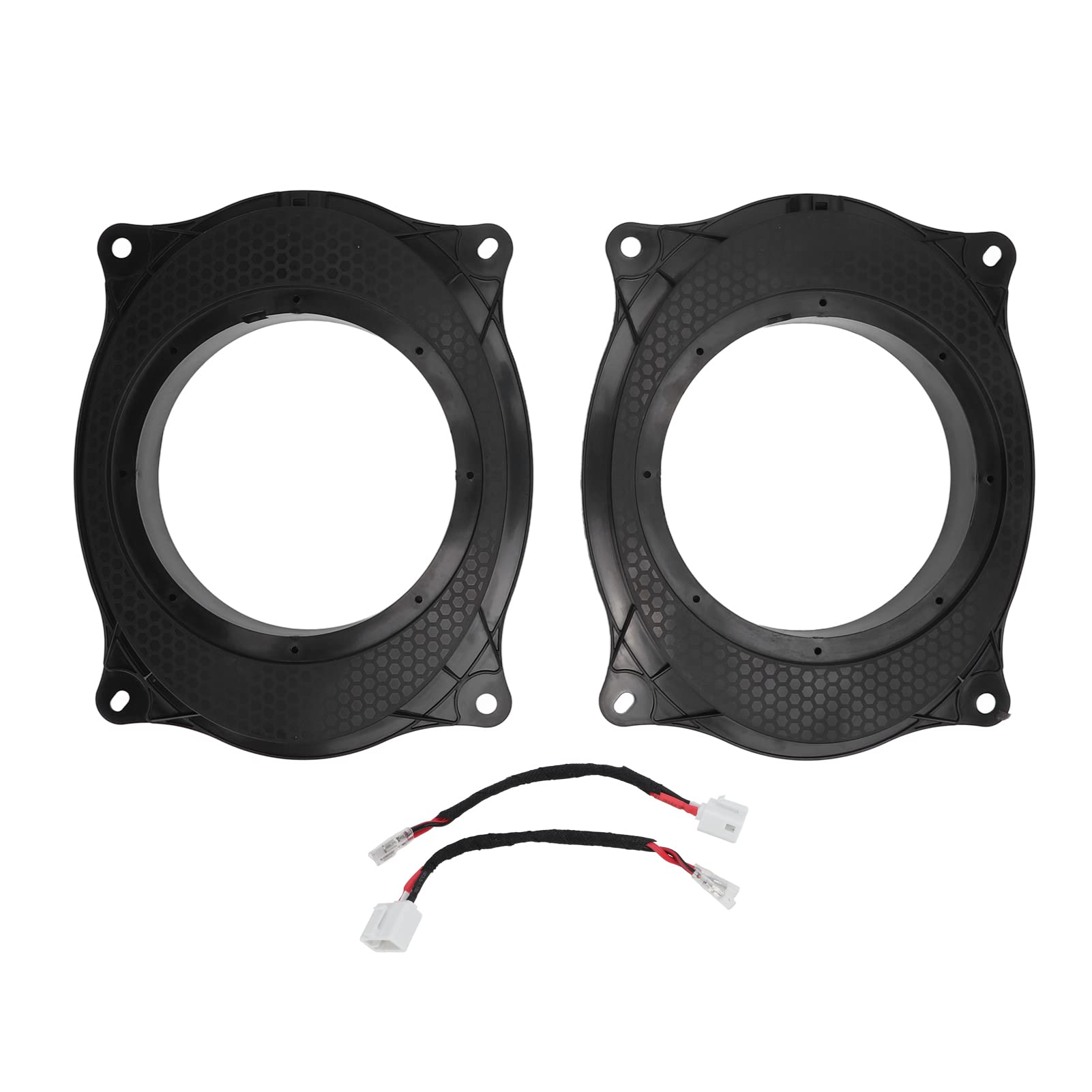 2Pcs 6.5 Inch Black Speaker Adapter Bracket Ring with 2 Wire Harness - Replacement for Levin (8X10) - Perfect for Car Audio System Upgrades & Speaker Installation