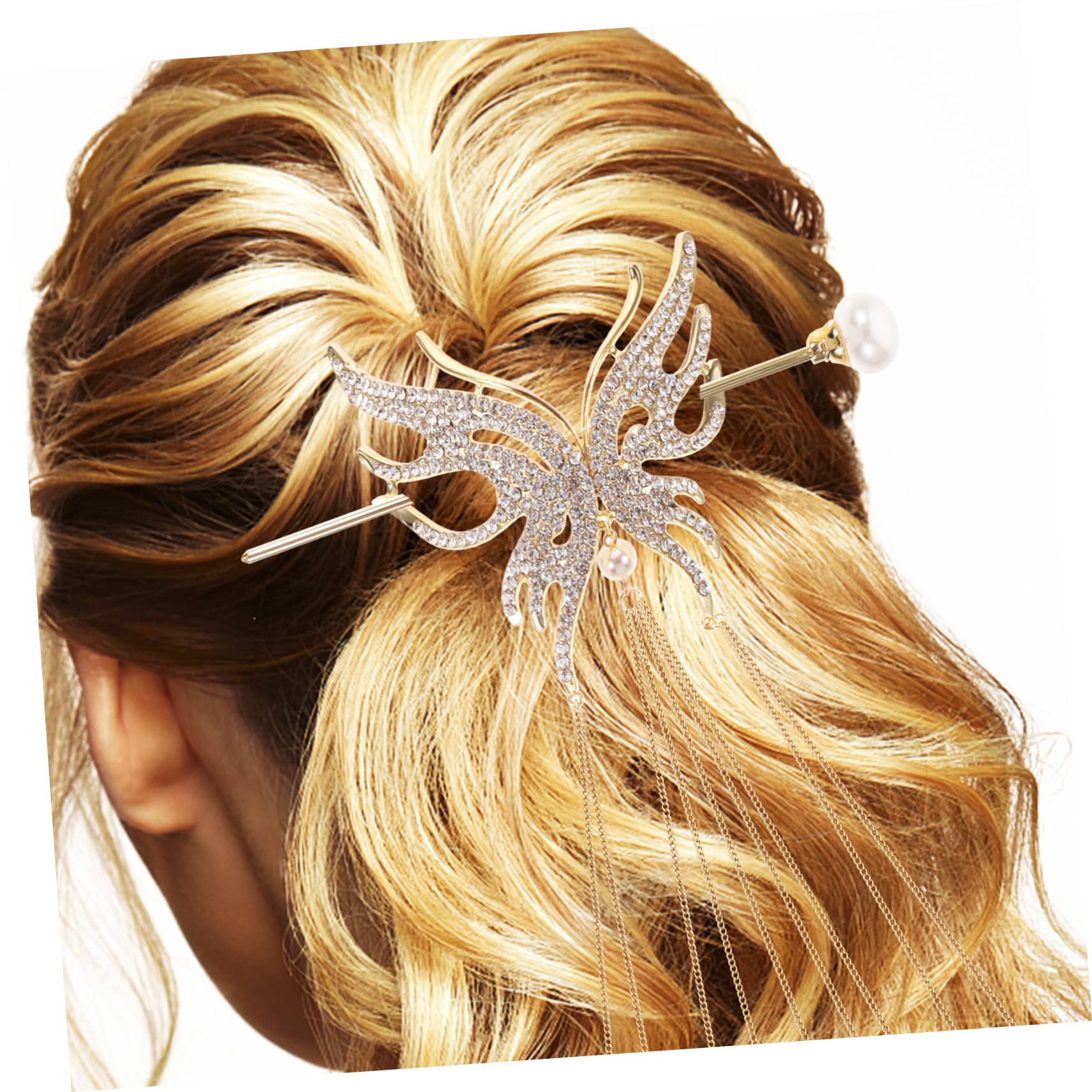 FOMIYES Butterfly Hair Stick for Women - Pearl Hair Pin, Chignon Hair Accessories for Girls & Women | Perfect for Weddings, Parties & Everyday Elegance