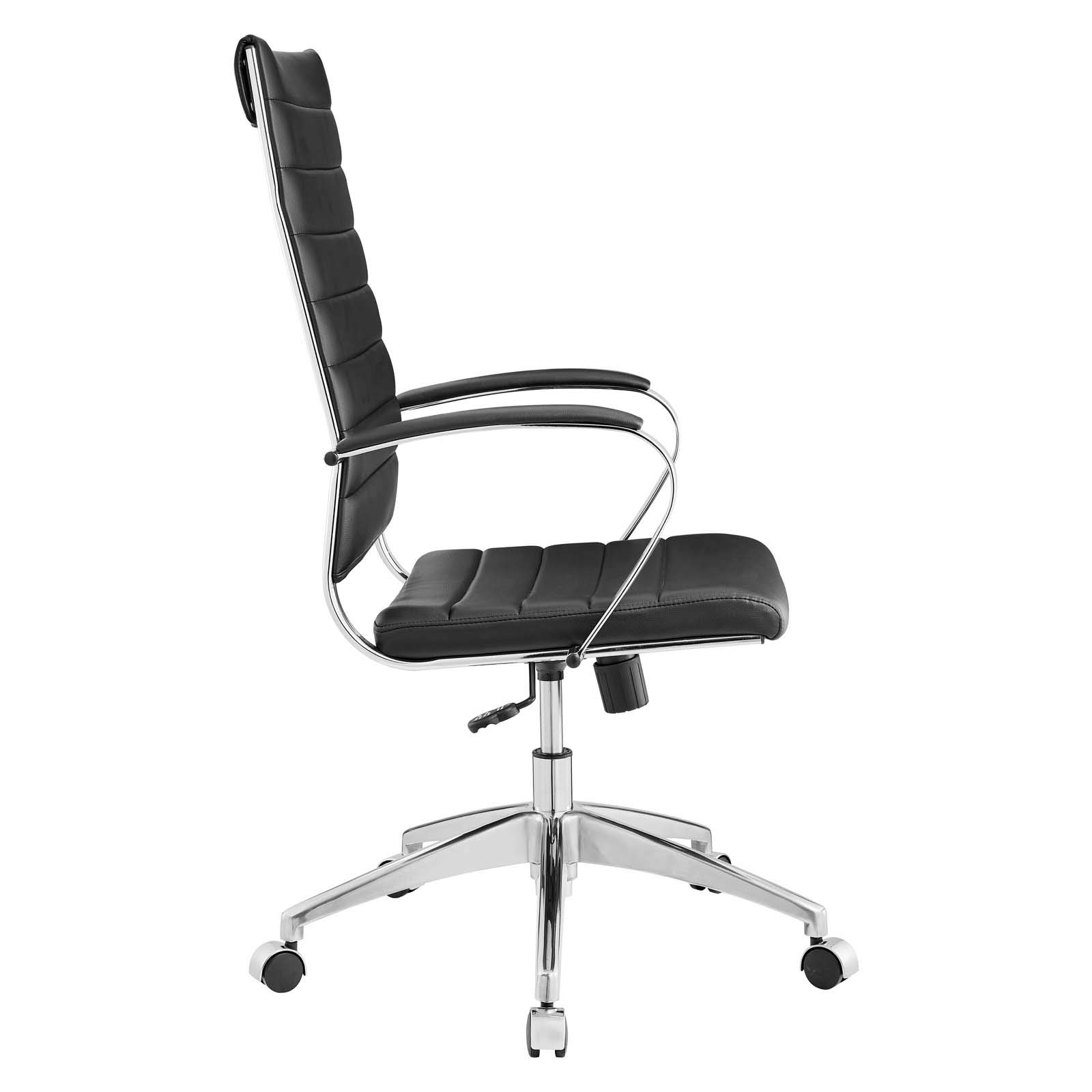 Modway Jive Ribbed High Back Executive Swivel Office Chair with Arms - Ergonomic Black Desk Chair for Home & Office Workspace, Conference Room, Gaming Setup