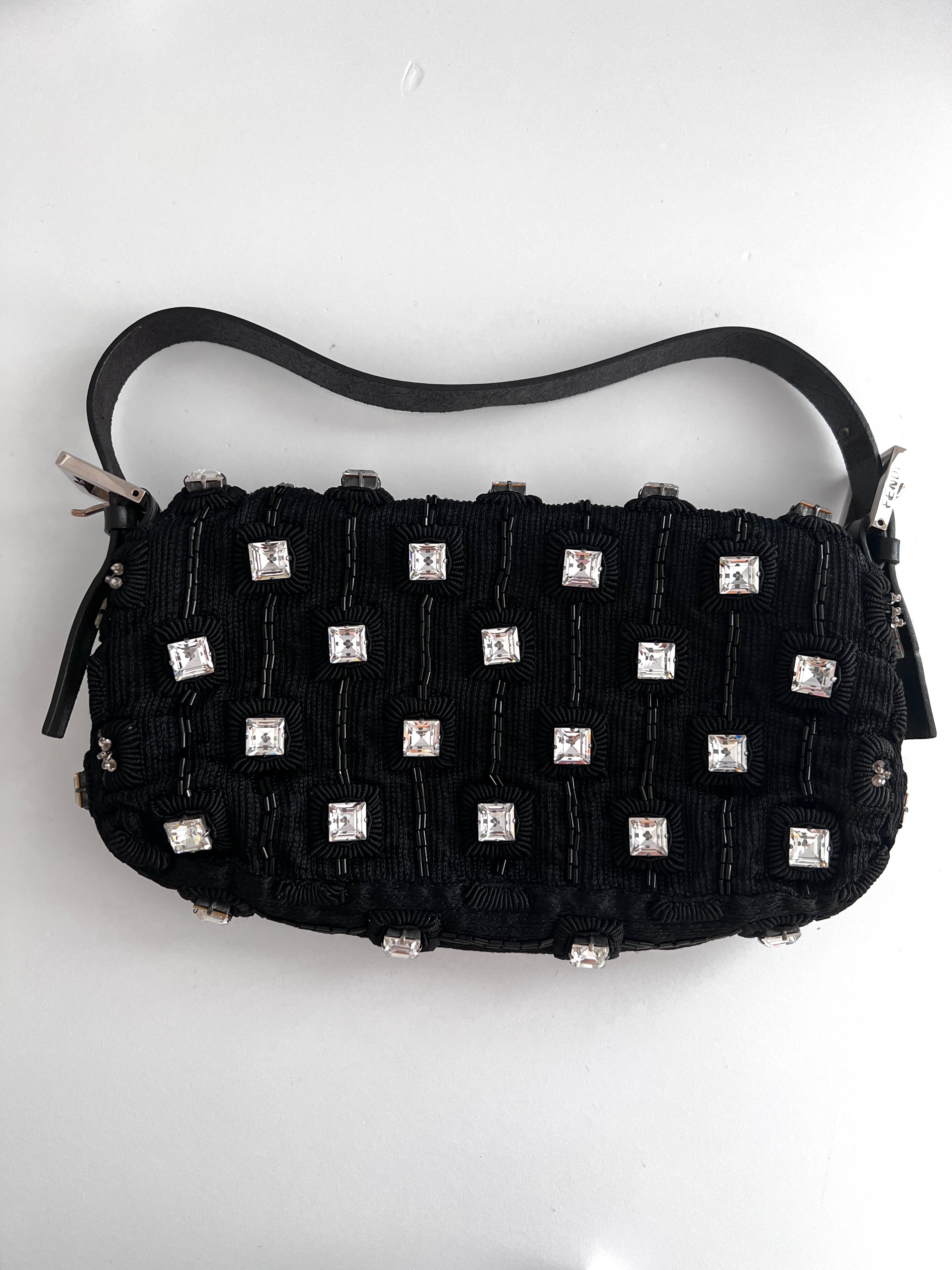 Fendi Crystal Cube Beaded Baguette Bag - Luxury Designer Handbag for Women | Perfect for Evening Parties, Weddings & Special Occasions