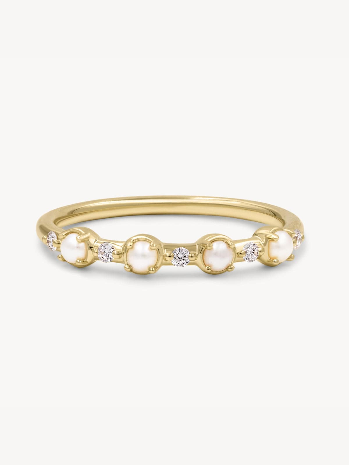Exquisite Array of Pearls Diamond Ring for Women – Elegant Bridal Jewelry, Anniversary Gift, or Special Occasion Accessory