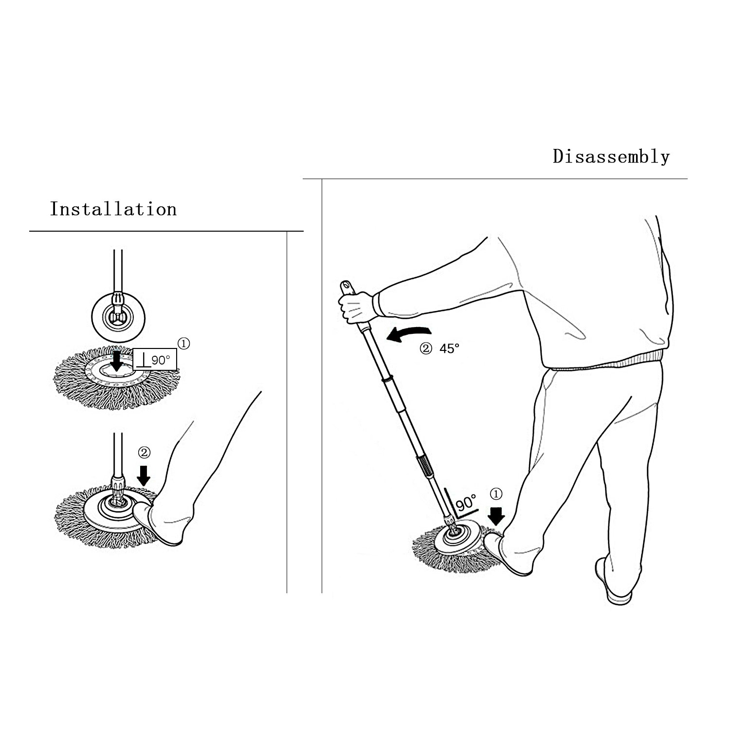 3 Pack Spin Mop Replacement Heads - Compatible with Hurrica, Mopnad, Cassabel & 360 Spin Mop Systems - Microfiber Mop Refills (3pc, White) - Perfect for Hardwood Floors, Tile & Kitchen Cleaning