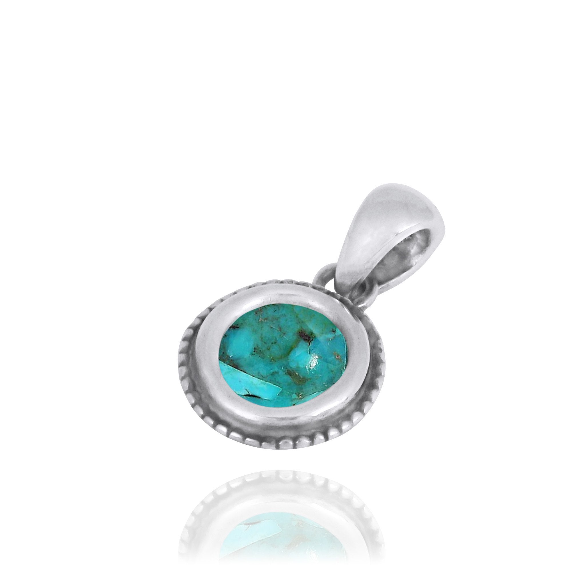 Natural Compressed Turquoise Pendant Necklace - Handmade Jewelry for Women & Men - Perfect for Gifts, Boho Style & Everyday Wear