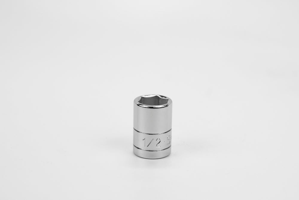 1/2 & 3/8 Inch Drive 6-Point Chrome Socket Set - Standard Fractional Sizes for Automotive Repair, DIY Projects, and Mechanical Work