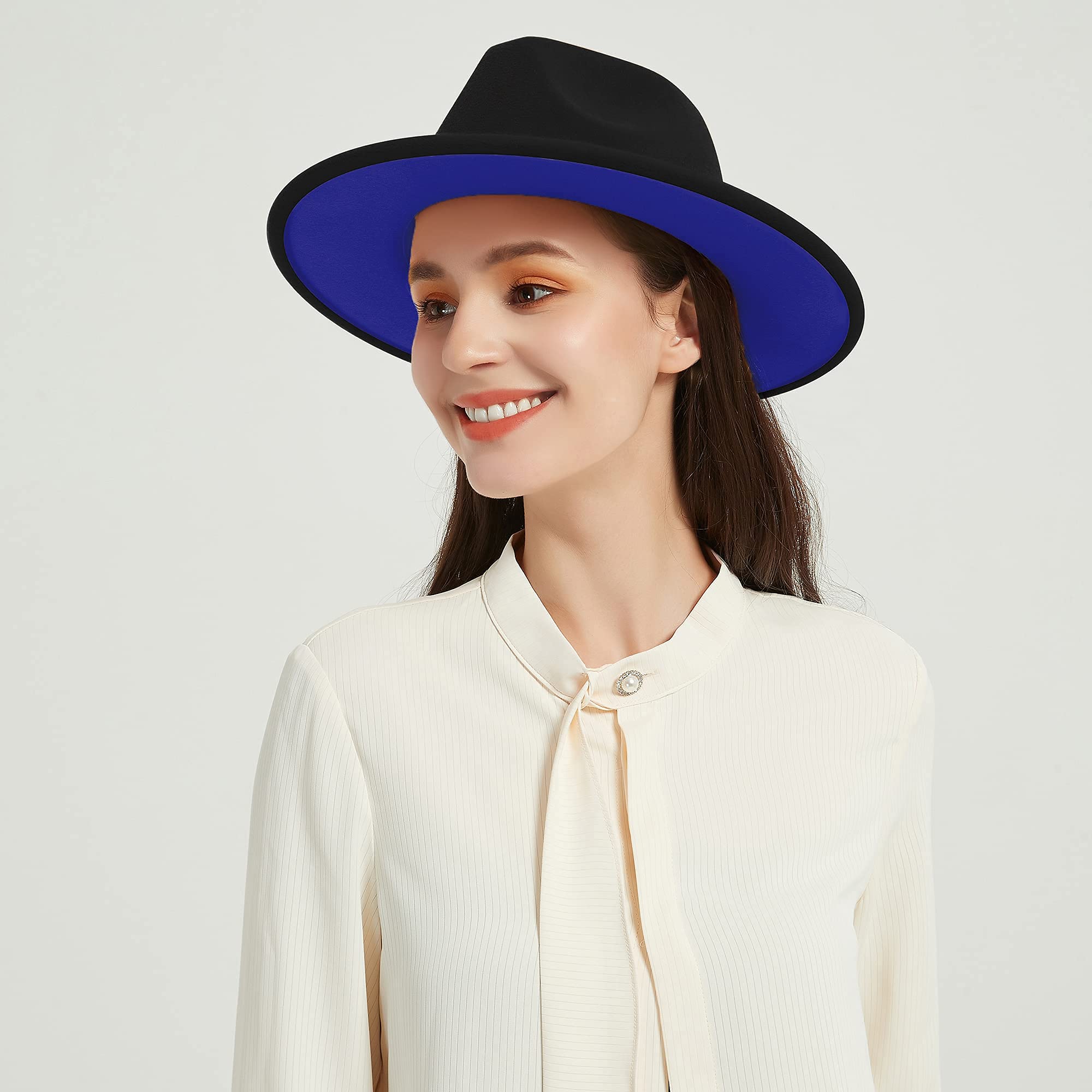 Stylish Fedora Hats for Men & Women - Wide Brim Felt Panama Dress Hat with Belt Buckle - Perfect for Outdoor Events, Weddings & Fashion Accessories
