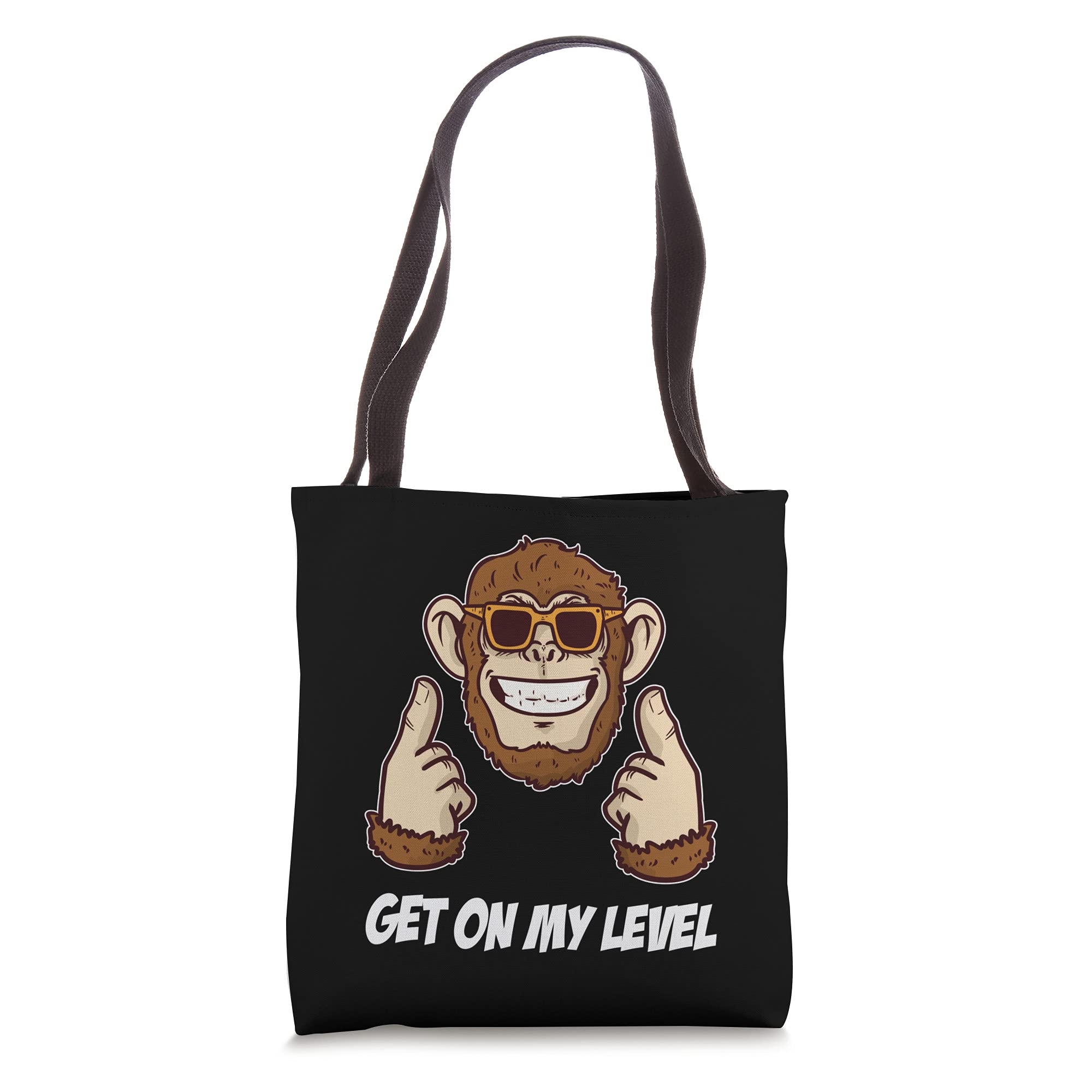 Stylish Cool Chimpanzee with Sunglasses Tote Bag - Trendy Monkey Print Eco-Friendly Shopping Bag for Beach, Gym & Groceries